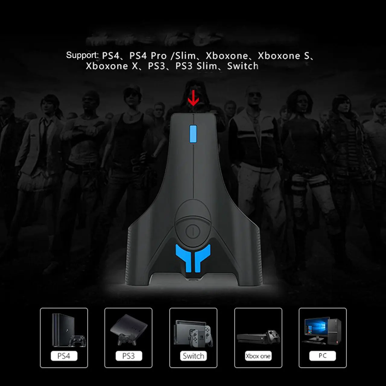 Alt view image 2 of 7 - Keyboard Mouse Converter Gaming Adapter for PS4 / PS4 Pro / PS4 Slim / PS3 / Xbox one / Switch / PC Game Controller