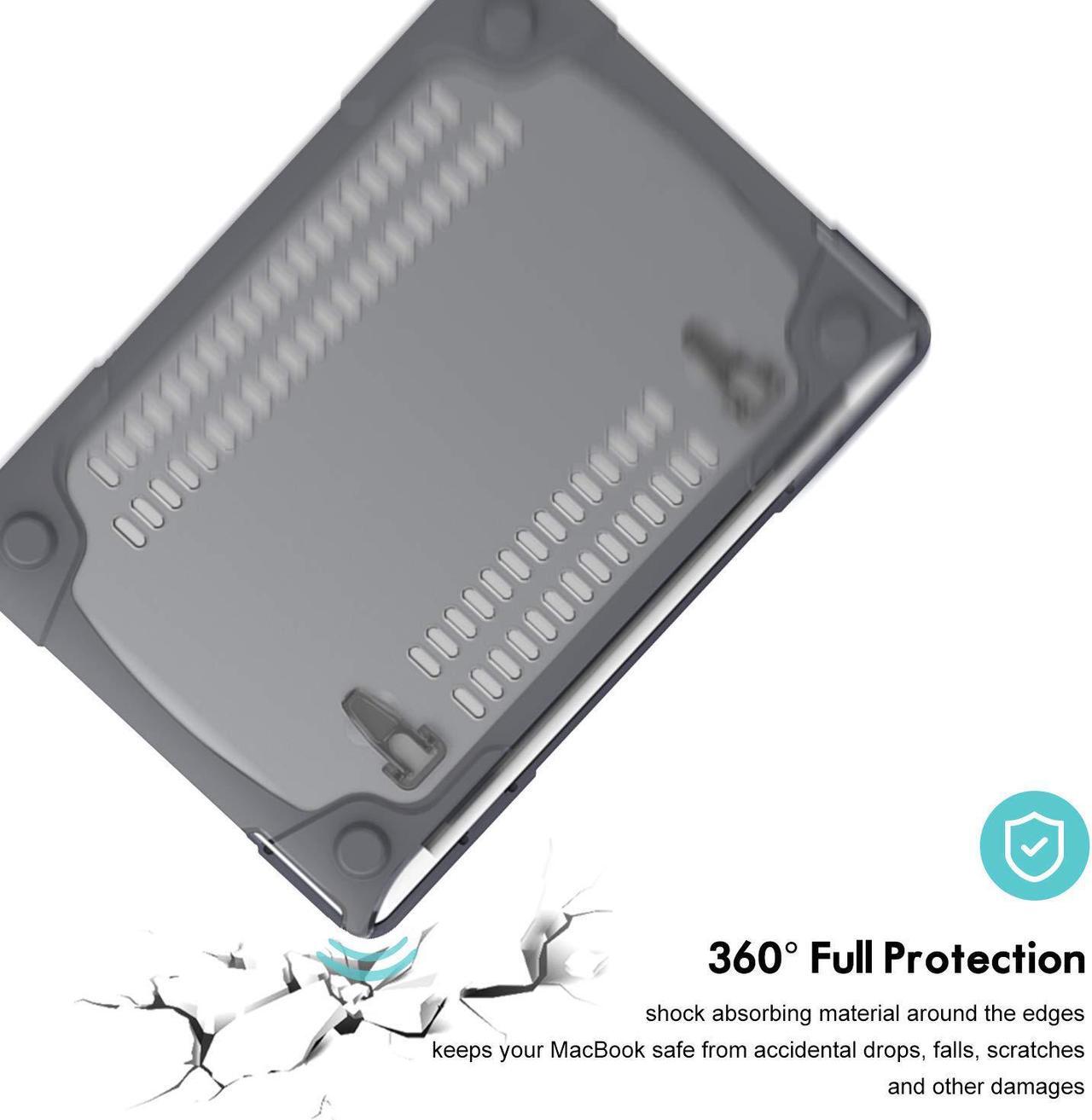 Alt view image 4 of 7 - MacBook Air 13 Inch Case 2019 2018 Release A1932 Heavy Duty Slim Hard Shell Dual Layer Protective Cover with Fold Kickstand for Apple MacBook Air 13 Retina with Touch ID