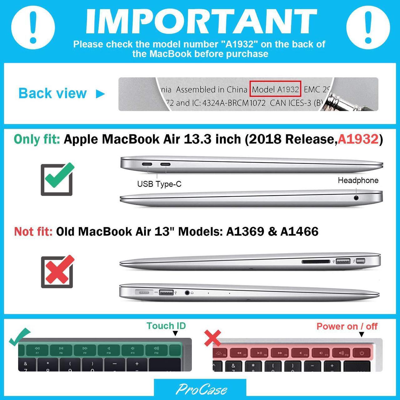 Alt view image 2 of 7 - MacBook Air 13 Inch Case 2019 2018 Release A1932 Heavy Duty Slim Hard Shell Dual Layer Protective Cover with Fold Kickstand for Apple MacBook Air 13 Retina with Touch ID