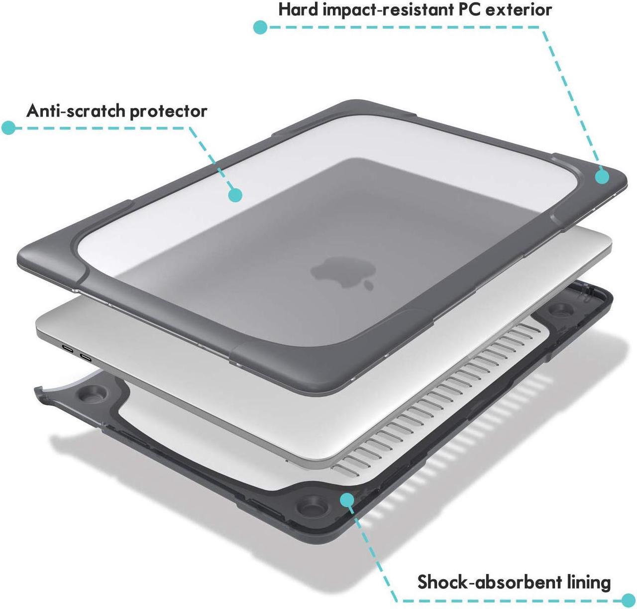 Alt view image 5 of 7 - MacBook Air 13 Inch Case 2019 2018 Release A1932 Heavy Duty Slim Hard Shell Dual Layer Protective Cover with Fold Kickstand for Apple MacBook Air 13 Retina with Touch ID