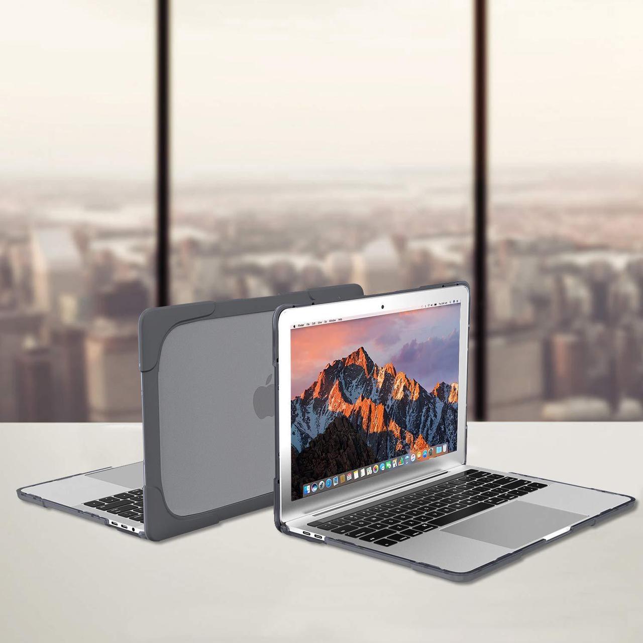 Alt view image 7 of 7 - MacBook Air 13 Inch Case 2019 2018 Release A1932 Heavy Duty Slim Hard Shell Dual Layer Protective Cover with Fold Kickstand for Apple MacBook Air 13 Retina with Touch ID