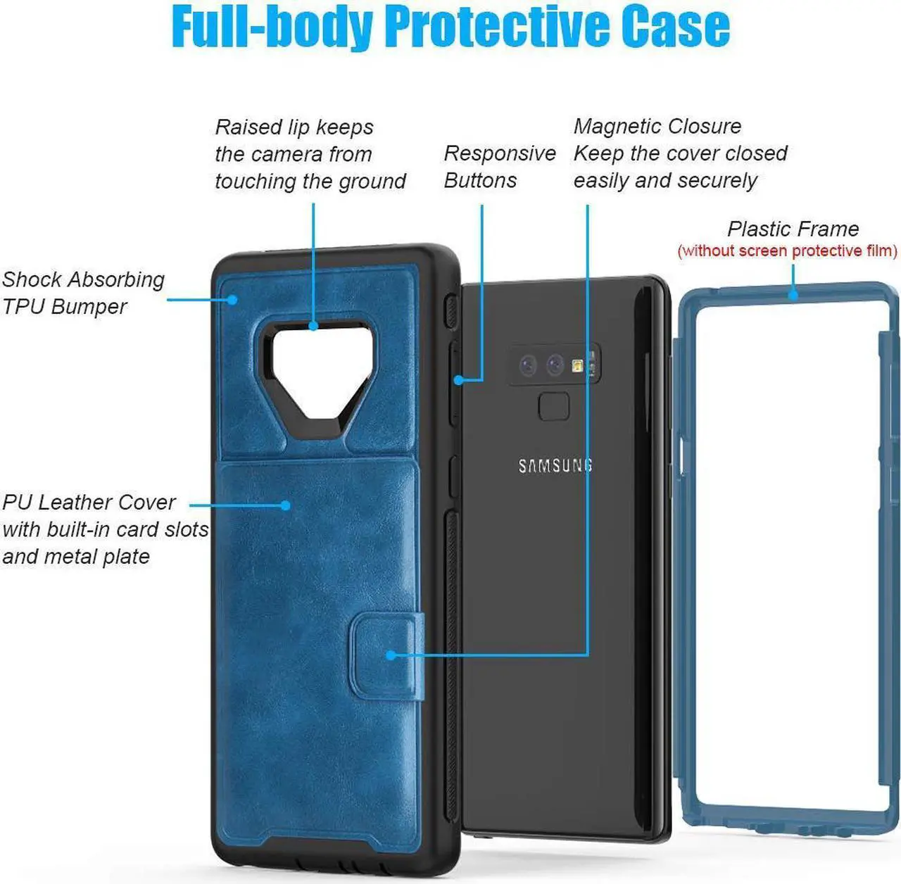 Alt view image 6 of 6 - Galaxy S10e Case Sumsung S10e Wallet Card Slots Holders Kickstand Flip Cover Bumper PU Leather TPU Rubber Hard PC Frame Magnetic Slim Shockproof Durable Shockproof Protective Case Cover