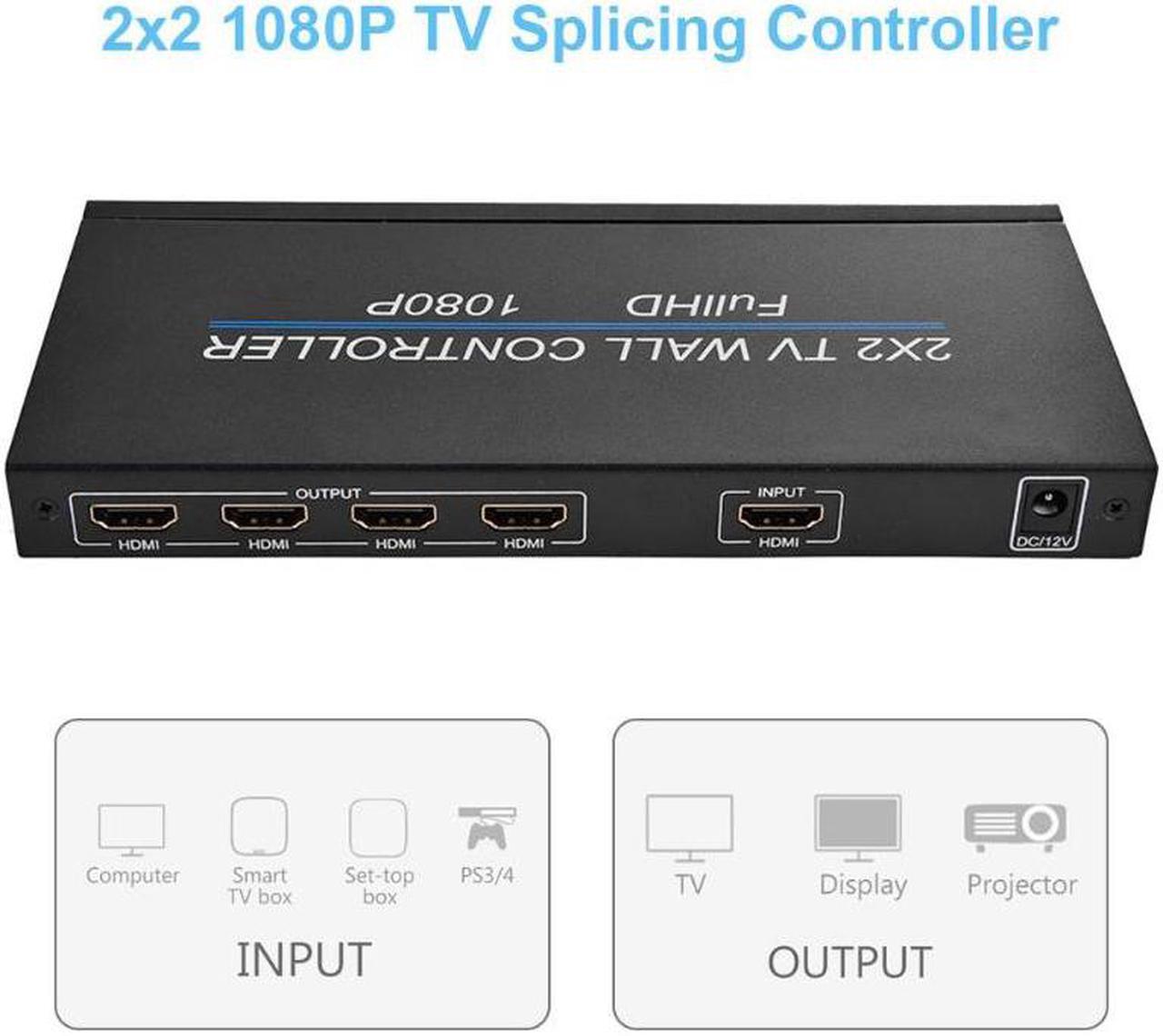 Alt view image 2 of 7 - Video Wall Controller Multi-function 4 Channel TV Video Wall Controller 2x2 Wall Processor 1080p TV Image Splicing Controller