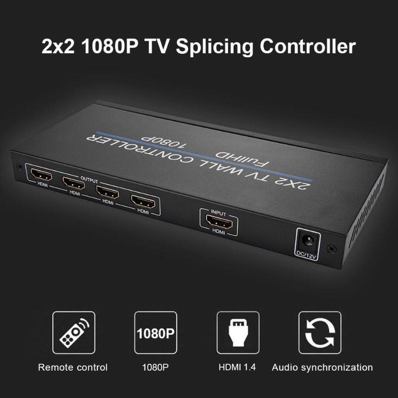 Alt view image 5 of 7 - Video Wall Controller Multi-function 4 Channel TV Video Wall Controller 2x2 Wall Processor 1080p TV Image Splicing Controller