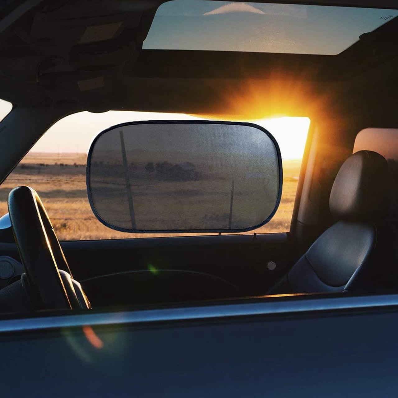 Alt view image 2 of 6 - Car Window Shade Sunshade for Car Side Window Clings - 80GSM UPF50 + Blocks Over 99% of Harmful UV Rays - Baby Side Window Car Sun Shades