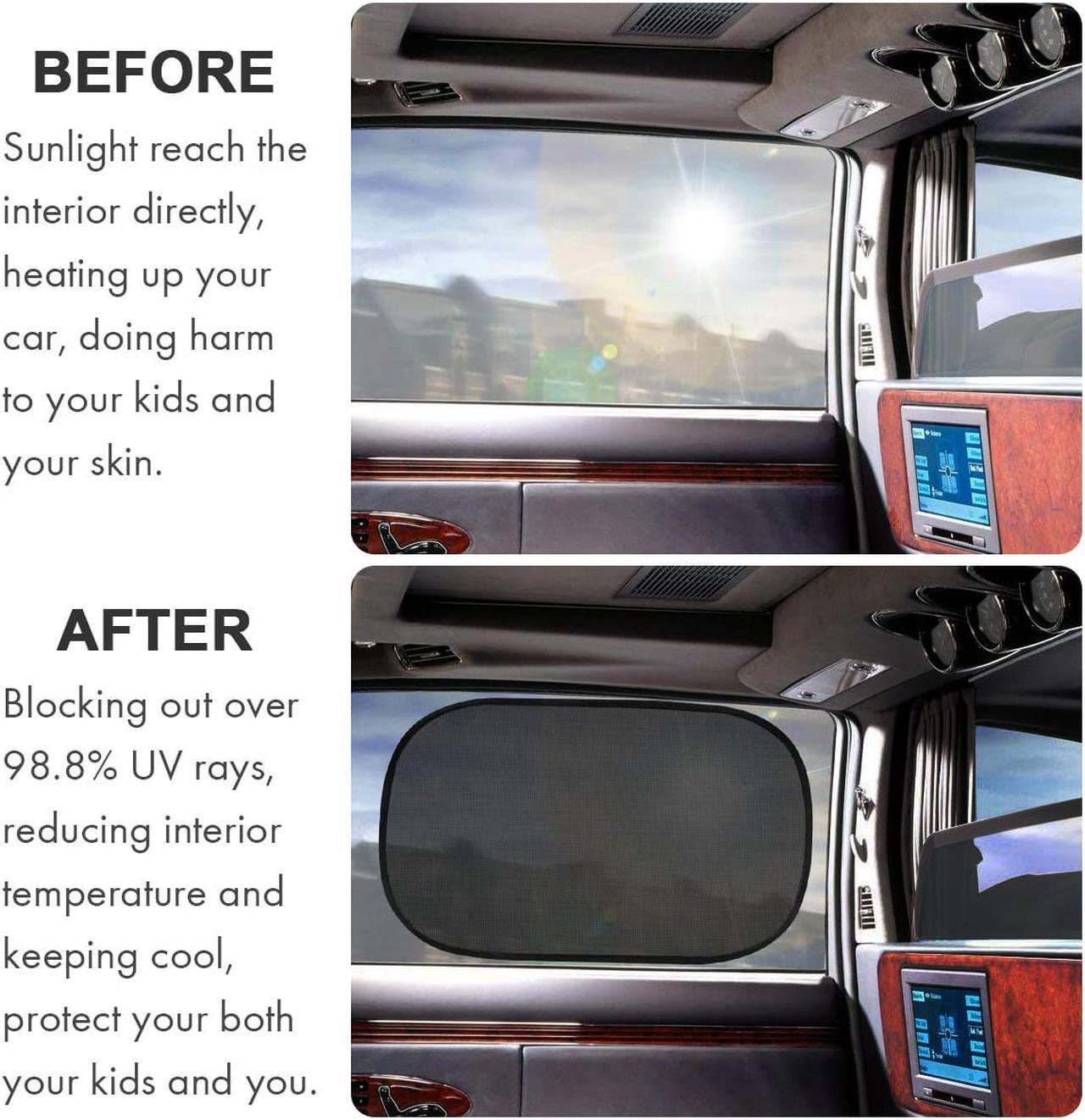 Alt view image 3 of 6 - Car Window Shade Sunshade for Car Side Window Clings - 80GSM UPF50 + Blocks Over 99% of Harmful UV Rays - Baby Side Window Car Sun Shades