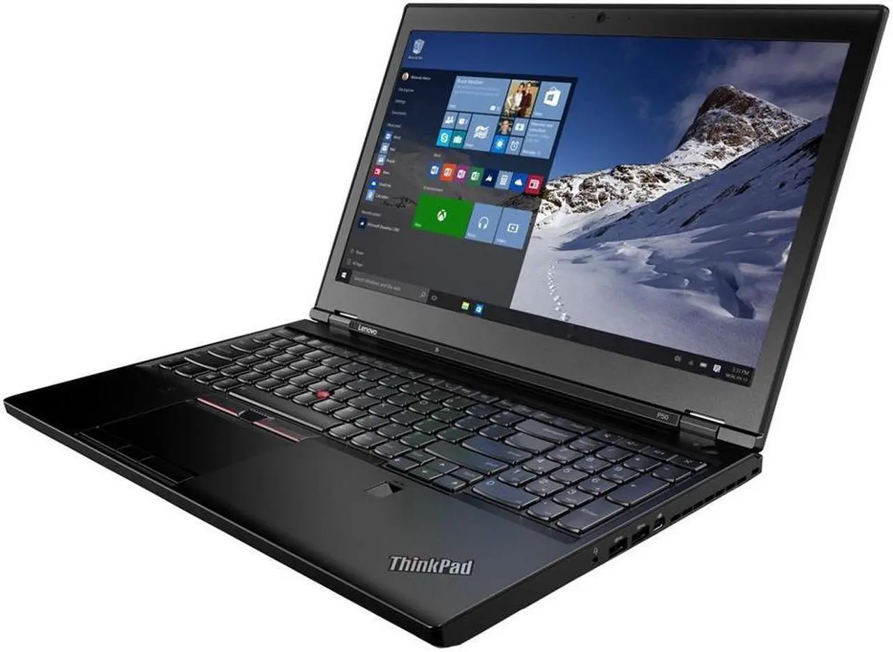 Alt view image 2 of 5 - Lenovo ThinkPad P50 Mobile 15.6" Workstation - Core i7 6th gen Quad-core - 8GB DDR4, 512GB SSD - NVIDIA M1000M GPU - WiFi - Bluetooth - Windows 10 Home 64Bit