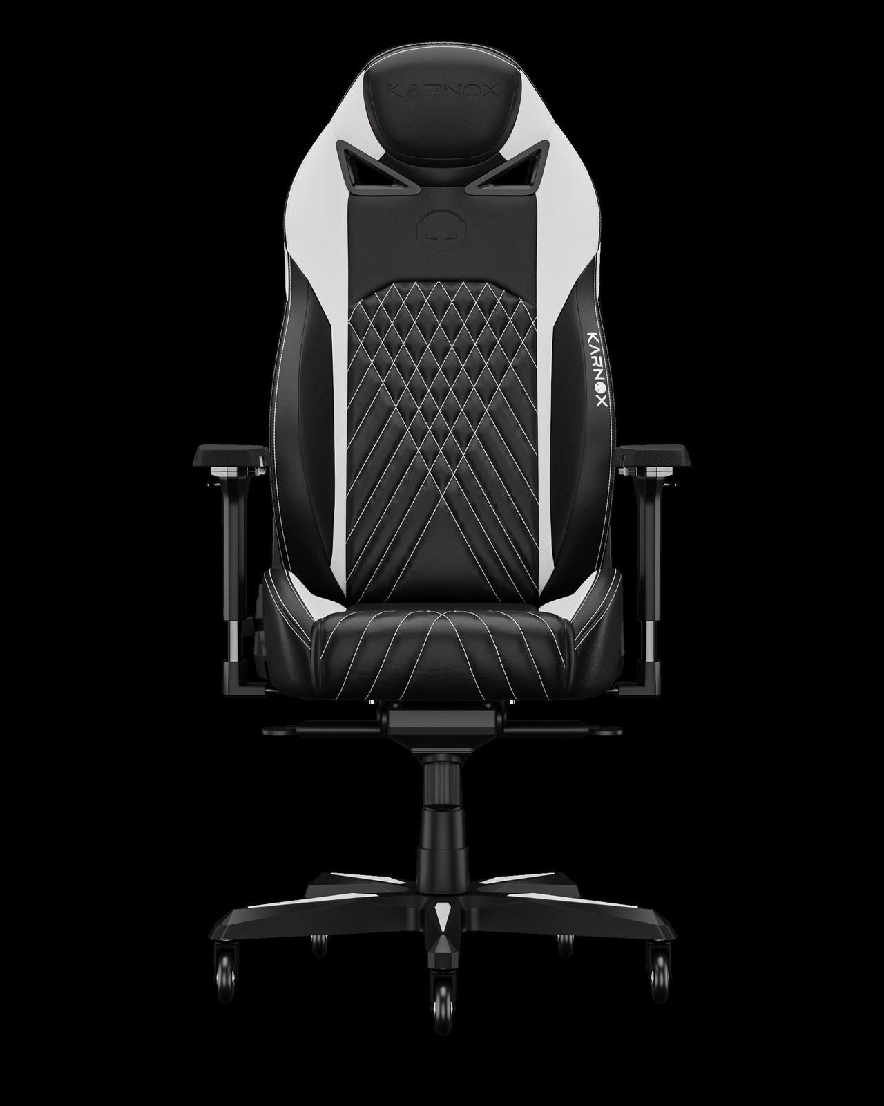Main image of KARNOX Gladiator Gaming Chair Ergonomic Office Desk Chair High-Back Executive Chair with Adjustable Height and Headrest and Lumbar Support PU Leather Racing Chair, White