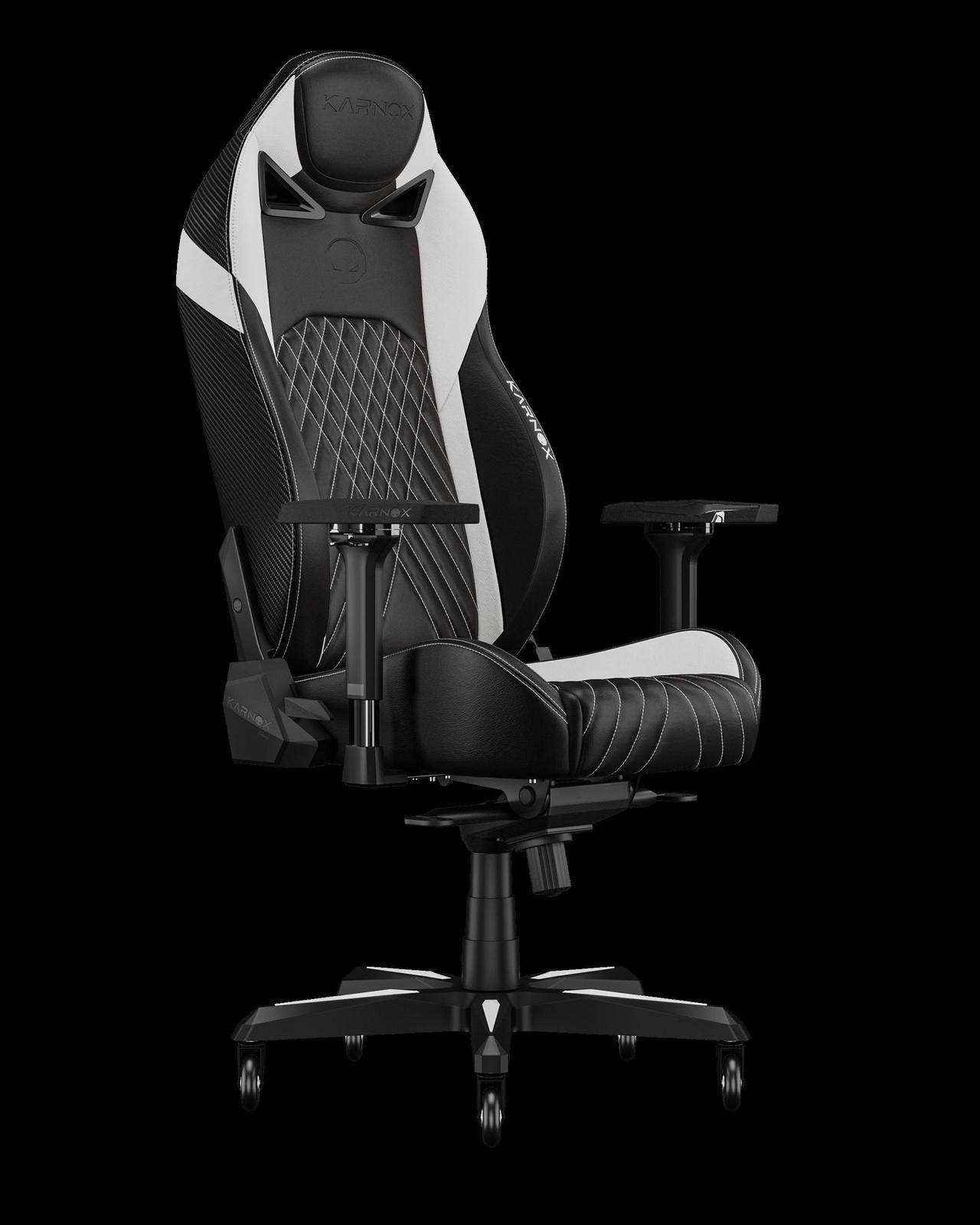 Alt view image 2 of 6 - KARNOX Gladiator Gaming Chair Ergonomic Office Desk Chair High-Back Executive Chair with Adjustable Height and Headrest and Lumbar Support PU Leather Racing Chair, White