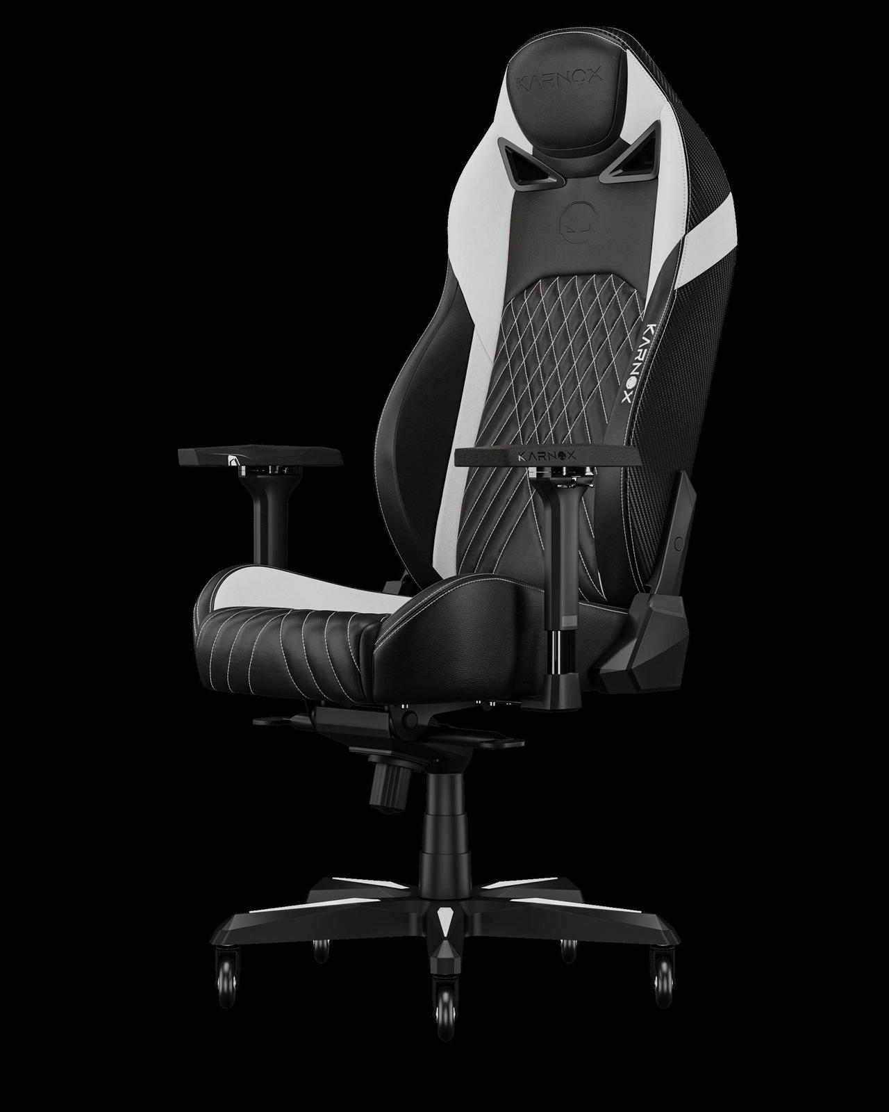 Alt view image 5 of 6 - KARNOX Gladiator Gaming Chair Ergonomic Office Desk Chair High-Back Executive Chair with Adjustable Height and Headrest and Lumbar Support PU Leather Racing Chair, White