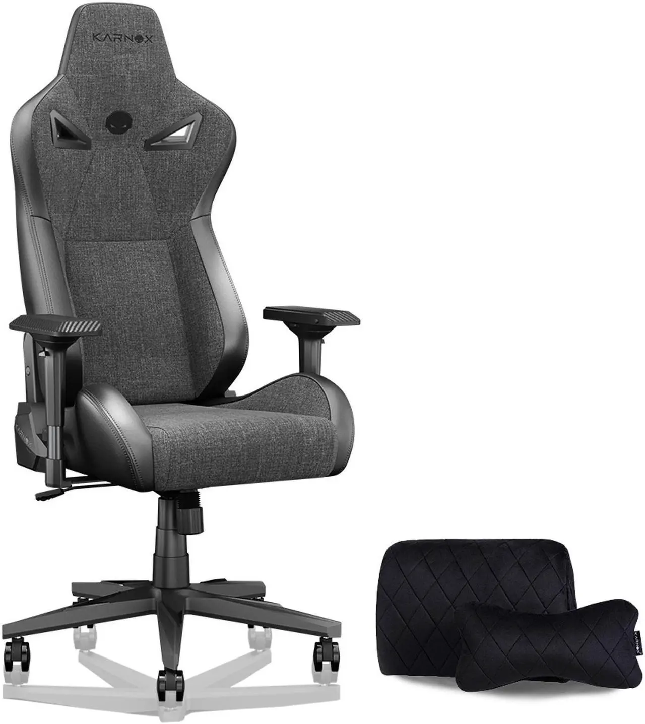 Main image of KARNOX Game Chair Fabric Office Chairs with Pocket Spring Cushion and High-Back Recliner High Back Ergonomic Computer Chair with Lumbar Support Task Gamer Chair Black