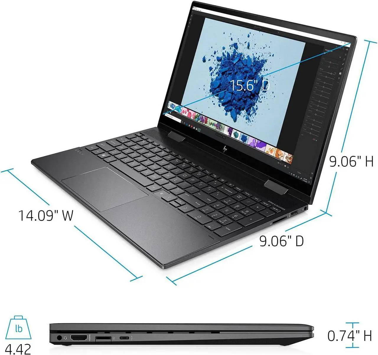 Alt view image 4 of 7 - HP ENVY x360 15.6" 2-in-1 IPS FHD Touchscreen Custmized Laptop | AMD Ryzen 7 5700U(Beats Intel i7-1065G7) | 32GB DDR4 RAM 1024GB  SSD | Fingerprint reader | Backlit KB | WiFi 6 | Win 10 Home | Black