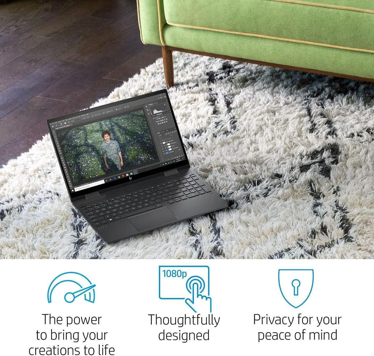 Alt view image 7 of 7 - HP ENVY x360 15.6" 2-in-1 IPS FHD Touchscreen Custmized Laptop | AMD Ryzen 7 5700U(Beats Intel i7-1065G7) | 32GB DDR4 RAM 1024GB  SSD | Fingerprint reader | Backlit KB | WiFi 6 | Win 10 Home | Black