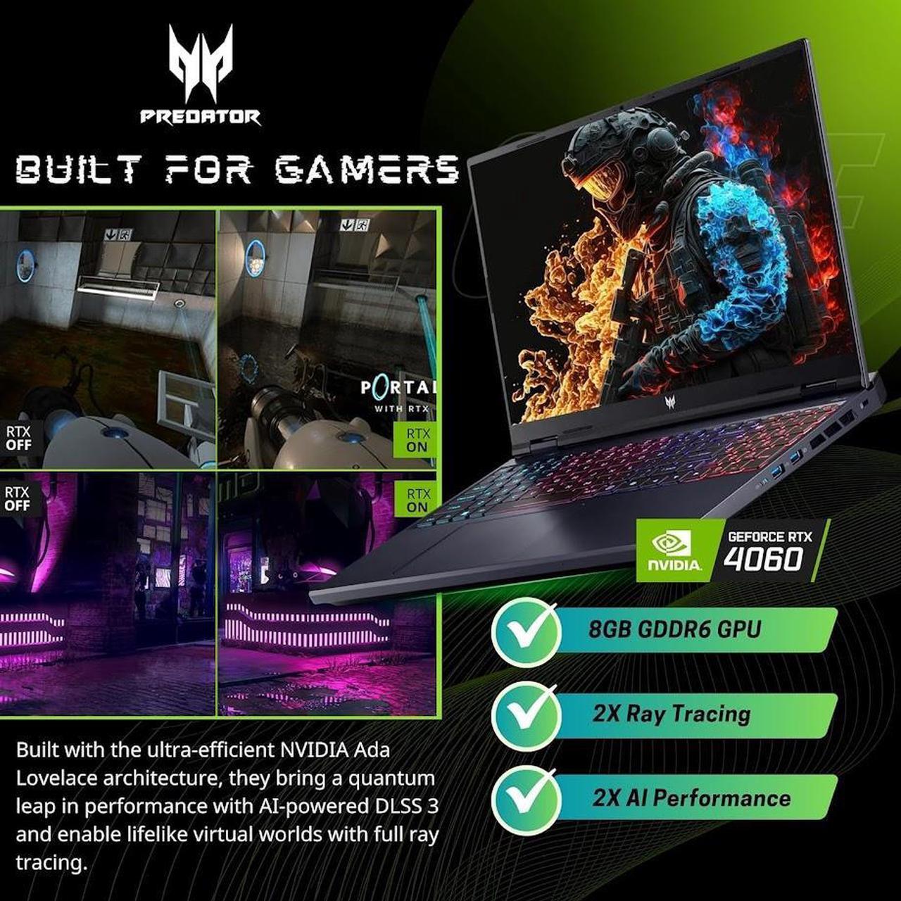 Alt view image 4 of 6 - Acer Predator Helios Neo Gaming Laptop, 16" 165Hz WUXGA IPS Display, Intel 24 Core i9-14900HX(Up to 5.80 GHz), 32GB DDR5 1TB SSD, GeForce RTX 4060, RGB Backlit KB, Copilot AI Laptop, Win11 Pro