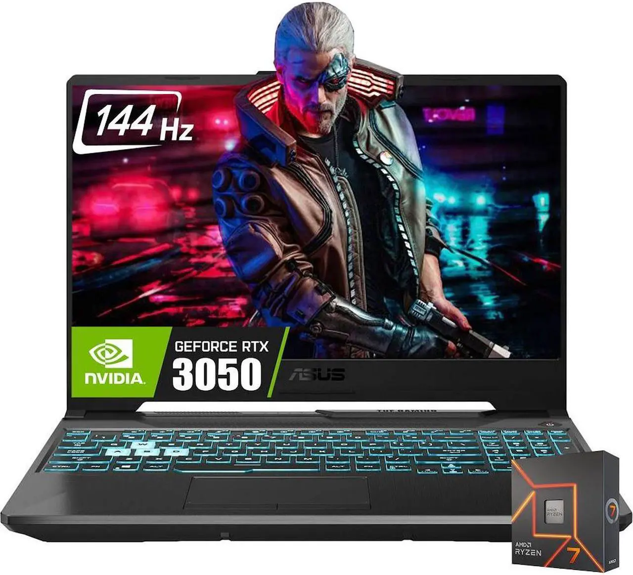 Main image of ASUS TUF A15 Gaming Laptop, 15.6" FHD 144Hz Display, AMD Ryzen 7-7435HS(Beat Intel Core i7-12650H) up to 4.5 GHz, NVIDIA GeForce RTX 3050, 64GB DDR5 RAM, 1TB SSD, Backlit KB, Wi-Fi 6, RJ45, Win11 Home