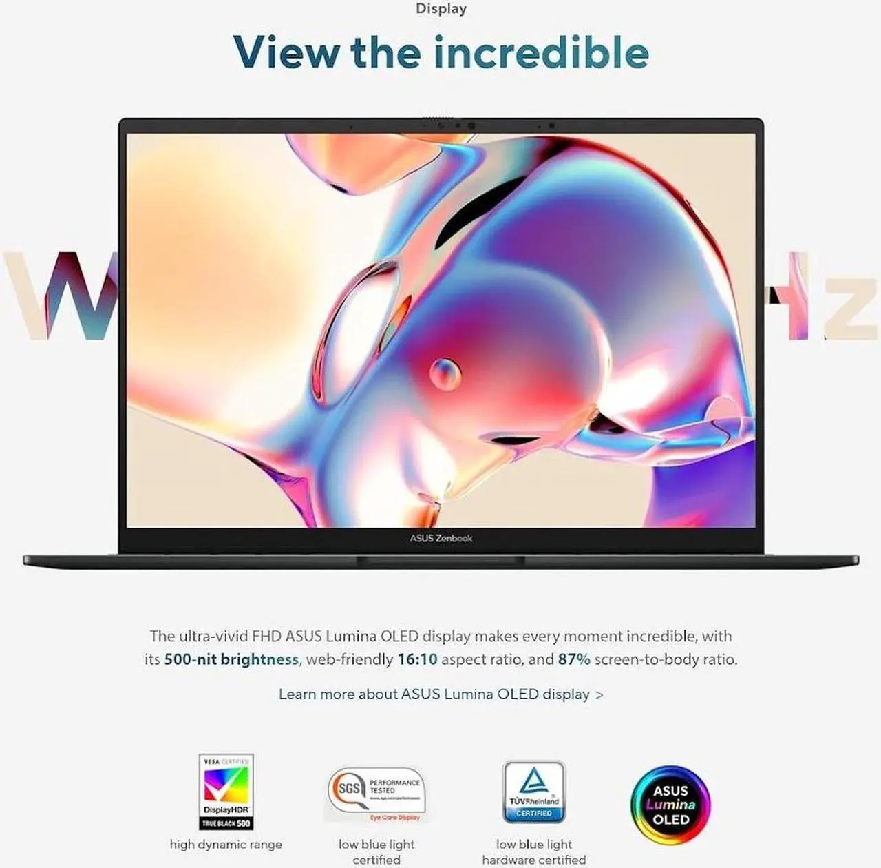 Alt view image 3 of 7 - ASUS Zenbook 14" OLED Business Laptop, WUXGA Touchscreen Display (500nits, 100% DCI-P3) Intel EVO 14-core Ultra 5 125H, 8GB LPDDR5 2TB SSD, Backlit Keyboard, Thunderbolt 4, AI Copolit, Win11 Home