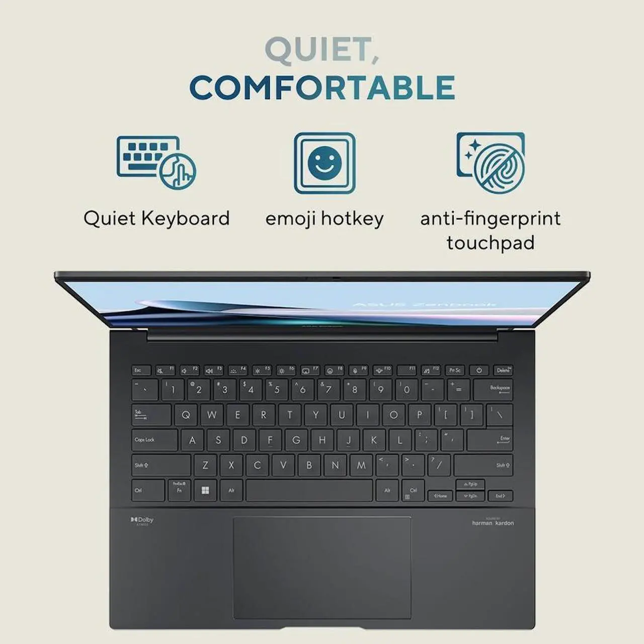 Alt view image 4 of 7 - ASUS Zenbook 14" OLED Business Laptop, WUXGA Touchscreen Display (500nits, 100% DCI-P3) Intel EVO 14-core Ultra 5 125H, 8GB LPDDR5 2TB SSD, Backlit Keyboard, Thunderbolt 4, AI Copolit, Win11 Home