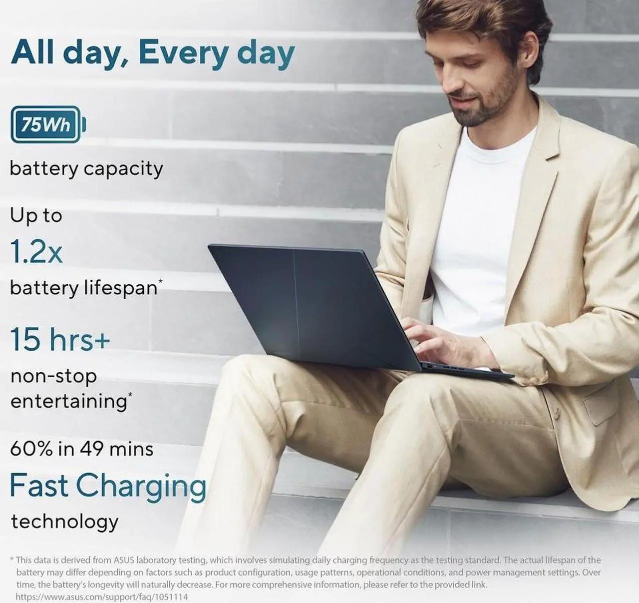 Alt view image 6 of 7 - ASUS Zenbook 14" OLED Business Laptop, WUXGA Touchscreen Display (500nits, 100% DCI-P3) Intel EVO 14-core Ultra 5 125H, 8GB LPDDR5 2TB SSD, Backlit Keyboard, Thunderbolt 4, AI Copolit, Win11 Home