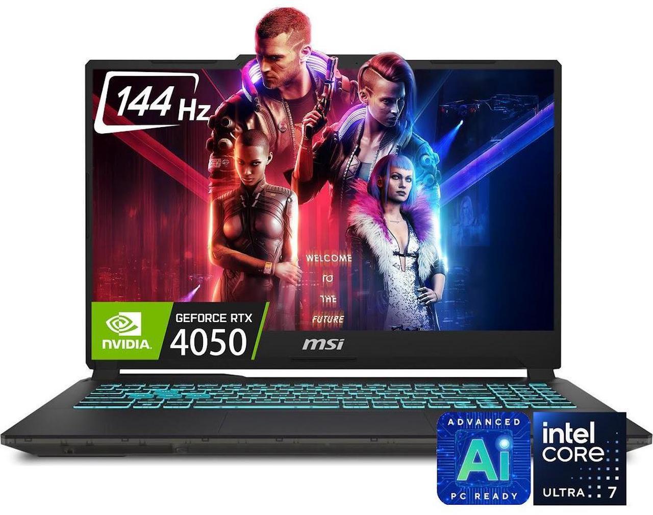 Main image of MSI Cyborg 15 AI Copilot Gaming Laptop, 15.6" FHD 144Hz IPS Display, Intel 16-Core Ultra 7 155H(Beat i7-14700HX), GeForce RTX 4050, 32GB DDR5 1TB SSD, Wi-Fi 6, Backlit Keyboard, Win11 Home