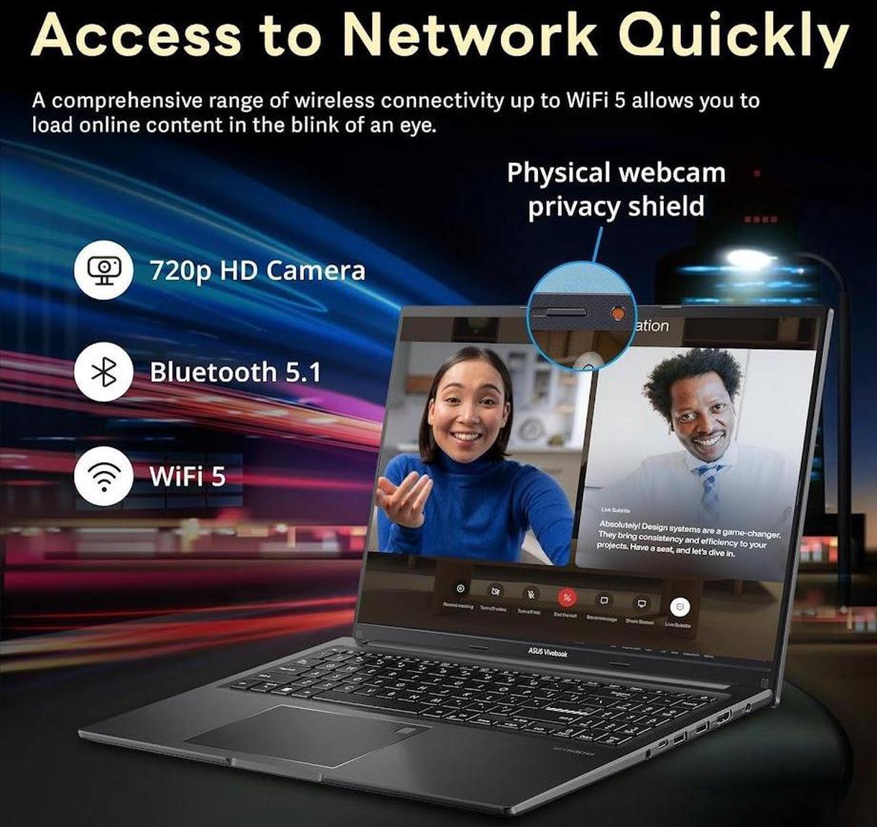Alt view image 4 of 7 - ASUS Vivobook 16 Business Laptop, 16" WUXGA IPS 16:10 300 Nit Display, Intel 10-Core i7-1355U(Up to 5.0GHz), 16GB RAM 1TB SSD, Intel Iris Xe Graphics, Bluetooth 5.1, Backlit KB, Win11 Pro
