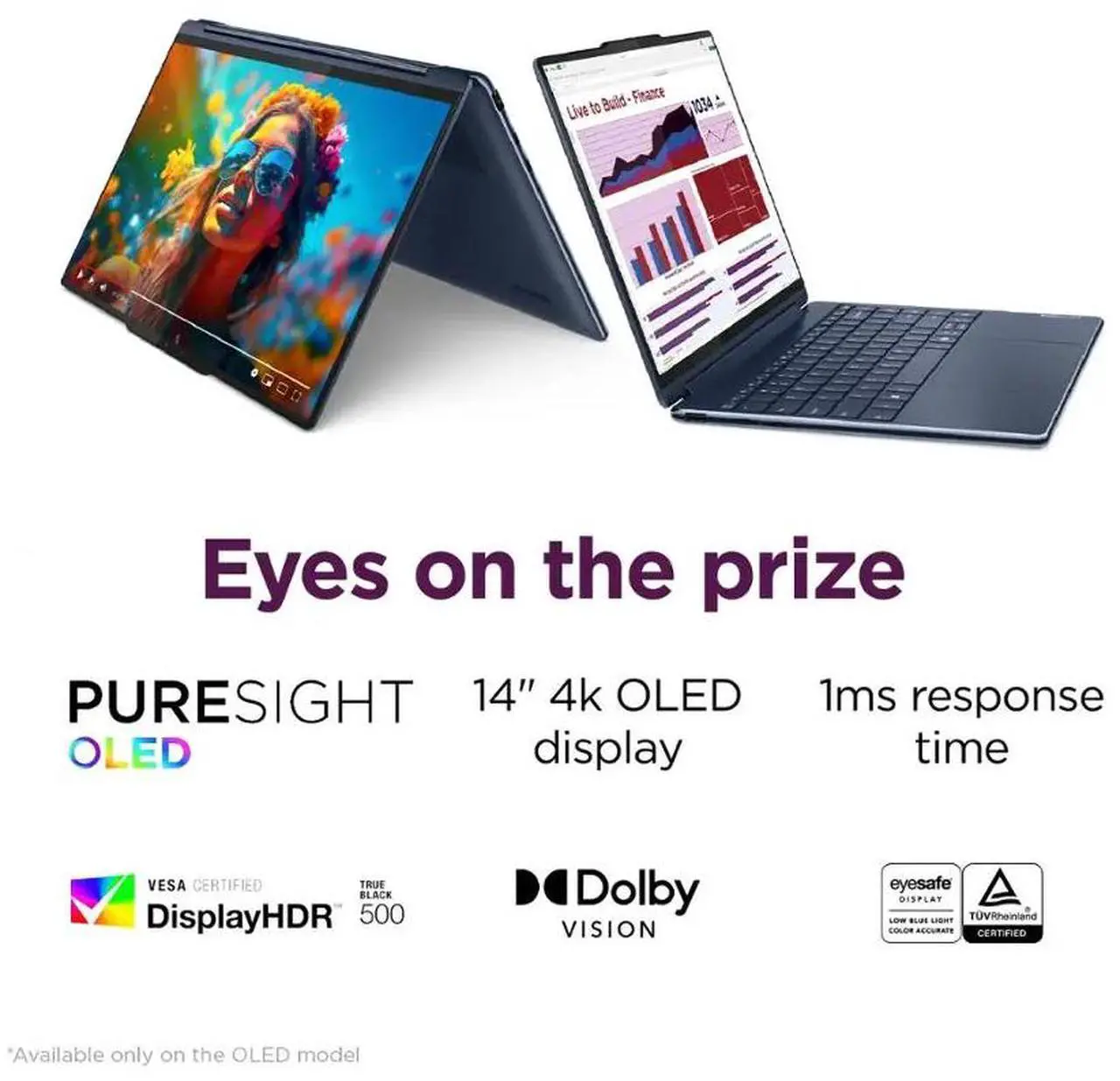 Alt view image 3 of 7 - Lenovo Yoga 9i 2-in-1 Business Laptop, 14" 2.8K OLED Touchscreen 120Hz 400 Nits, Intel 16-Core Ultra 7 155H(Up to 4.8GHz), 16GB LPDDR5X RAM 1TB SSD, Backlit Keyboard, Fingerprint Reader, Win11 Pro