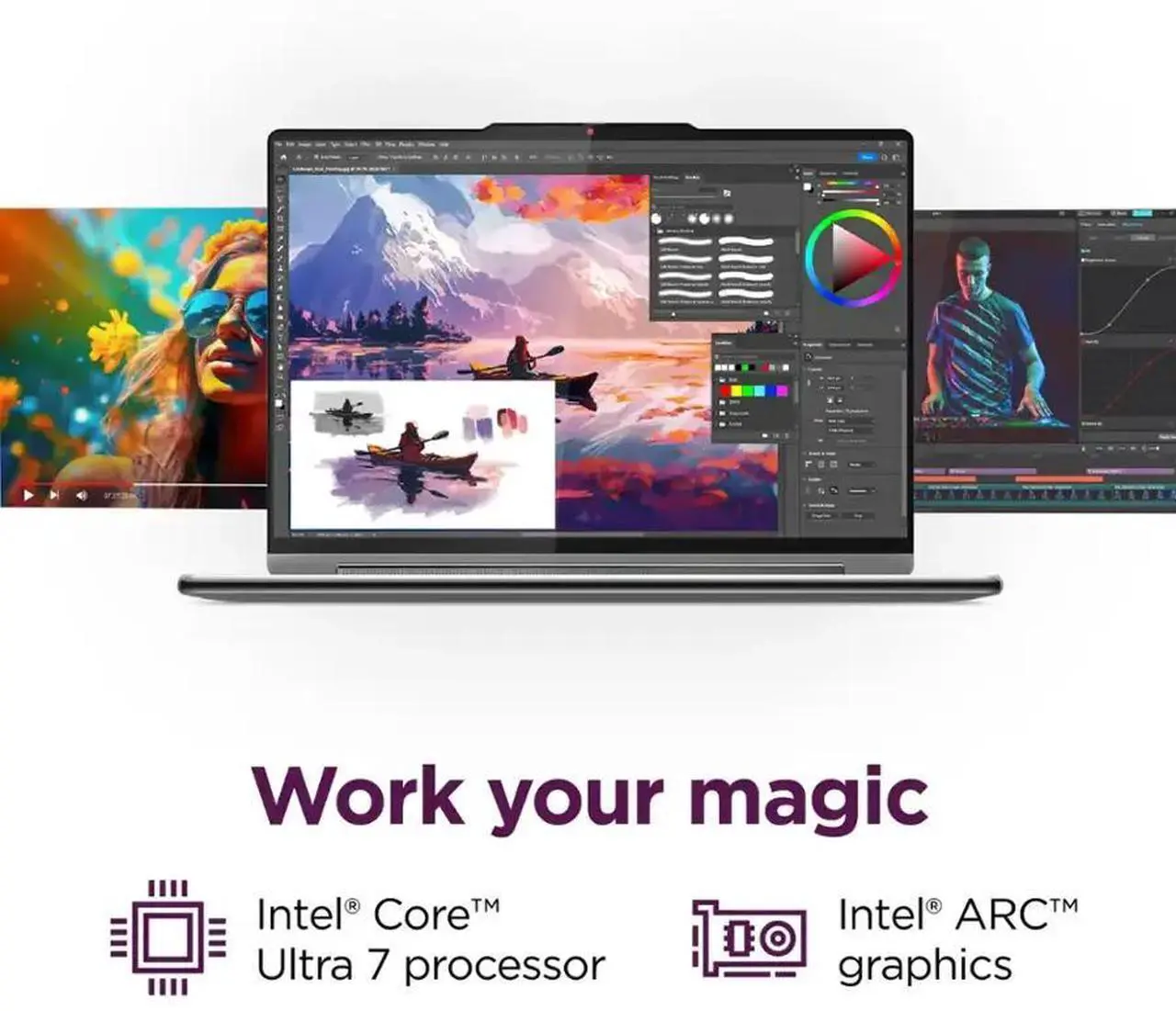 Alt view image 2 of 7 - Lenovo Yoga 9i 2-in-1 Business Laptop, 14" 2.8K OLED Touchscreen 120Hz 400 Nits, Intel 16-Core Ultra 7 155H(Up to 4.8GHz), 16GB LPDDR5X RAM 1TB SSD, Backlit Keyboard, Fingerprint Reader, Win11 Pro