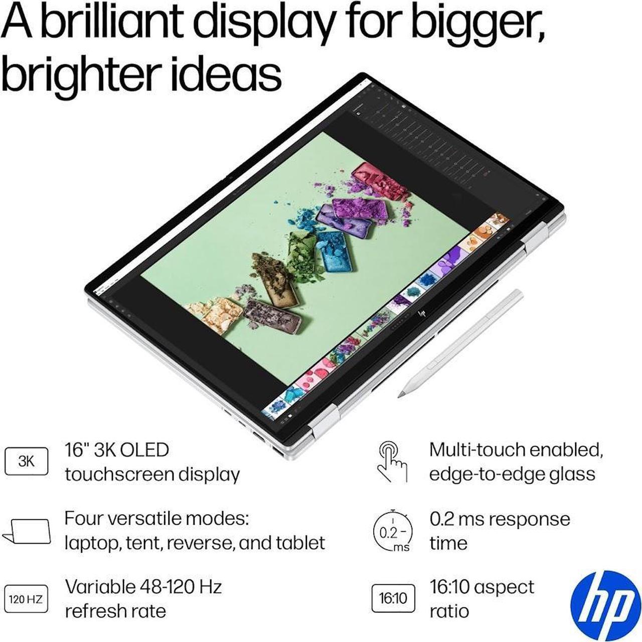 Alt view image 3 of 7 - HP OmniBook 7 Flip 16" 2-in-1 Copilot AI Laptop, 3K OLED Touchscreen Display, Intel Evo 8-Core Ultra 7 258V(>Ultra 9 185H), 32GB LPDDR5X 2TB SSD, WiFi 7, Backlit KB, W/ S Pen, Win11 Home