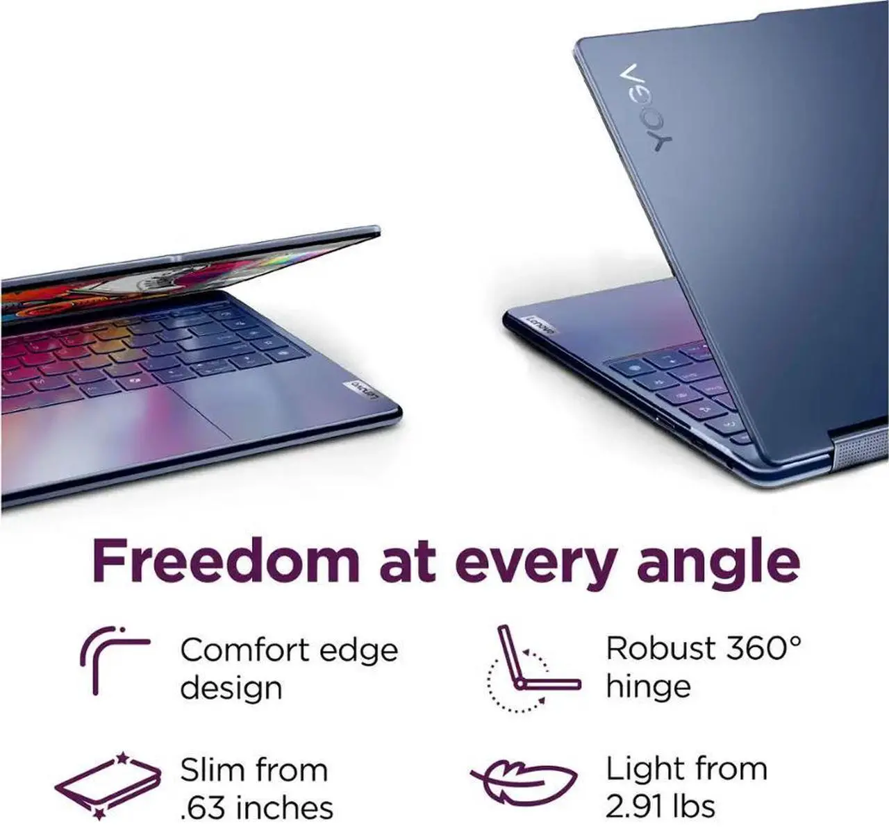 Alt view image 5 of 7 - Lenovo Yoga 9i 2-in-1 Business Laptop, 14" 2.8K OLED Touchscreen 120Hz 400 Nits, Intel 16-Core Ultra 7 155H(Up to 4.8GHz), 16GB LPDDR5X RAM 1TB SSD, Backlit Keyboard, Fingerprint Reader, Win11 Pro