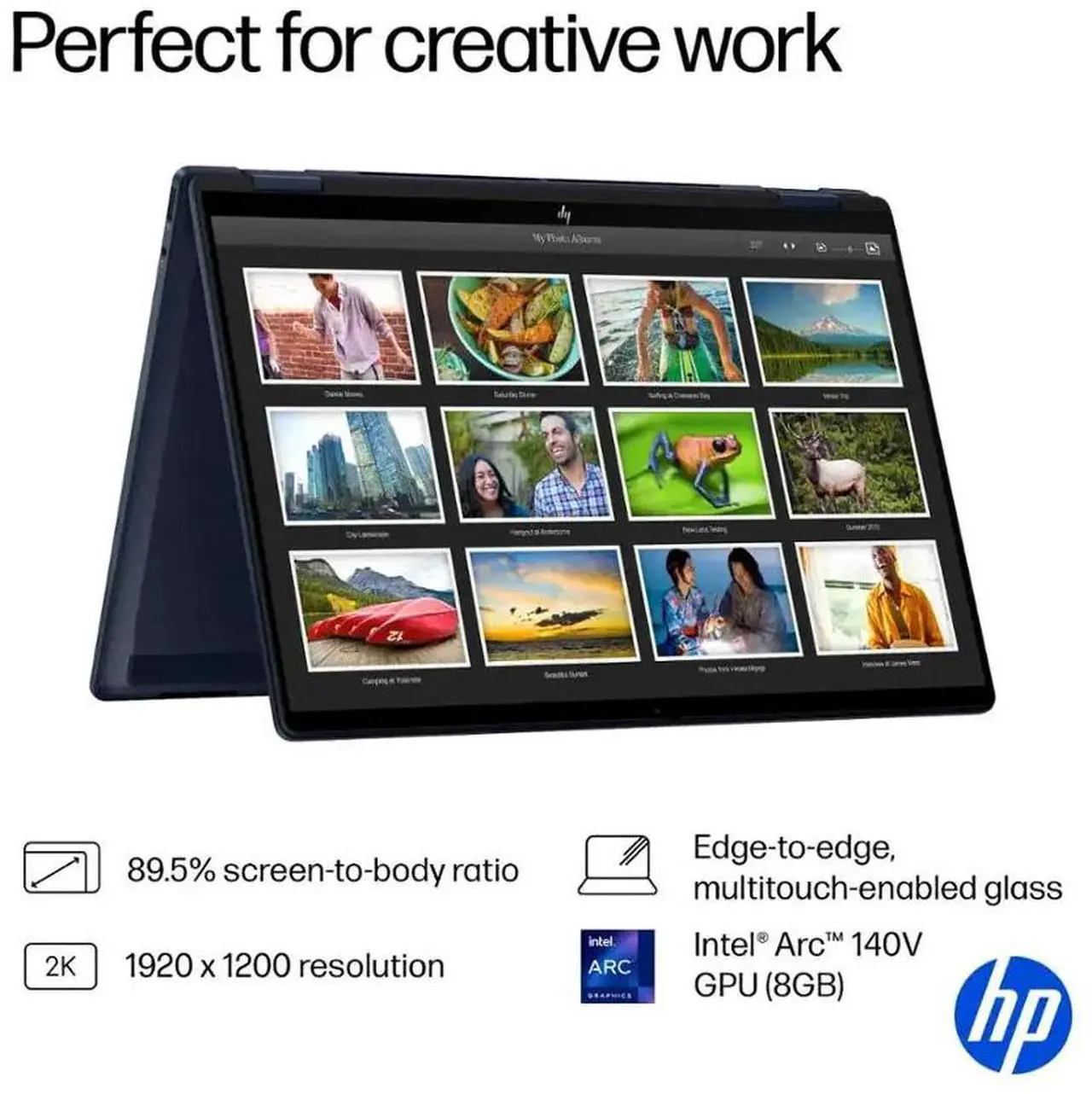 Alt view image 4 of 7 - HP OmniBook X Flip 2-in-1 AI Powered Laptop, 14" 2K LED IPS Touchscreen 400 Nits Display, Intel 8-Core Ultra 7 256V(Up to 4.8GHz), 16GB LPDDR5X 1TB SSD, WiFi 6E, Backlit KB, Win11 Home
