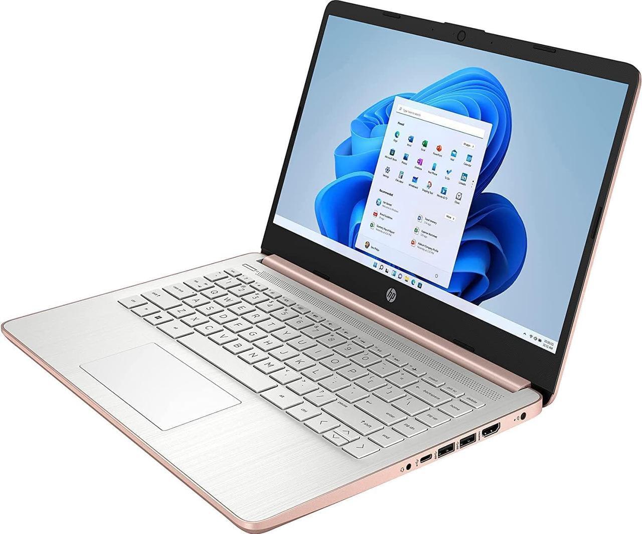 Alt view image 6 of 6 - HP Stream 14" HD Thin and Light Laptop, Intel Celeron N4120, 8GB RAM, 64GB eMMC Storage, Long Battery Life, HD Webcam, HDMI, Rose Gold, Office 365 1-Year, Windows 11 Home in S Mode 8GB