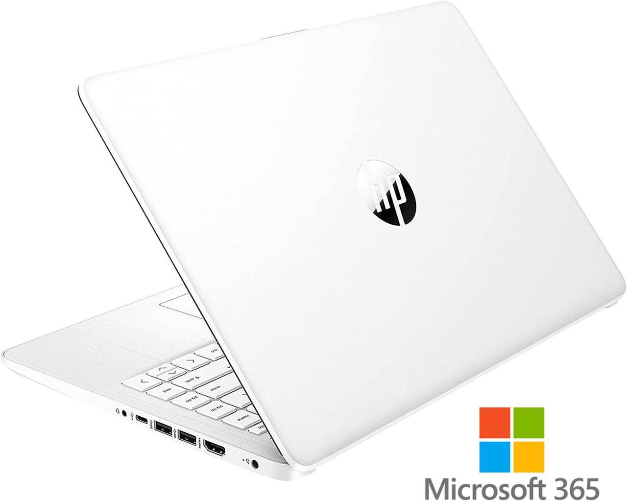 Main image of HP Stream 14" HD Thin and Light Laptop, Intel Celeron N4120, 8GB RAM, 64GB eMMC Storage, Long Battery Life, HD Webcam, HDMI, White, Office 365 1-Year, Windows 11 Home in S Mode White 8GB