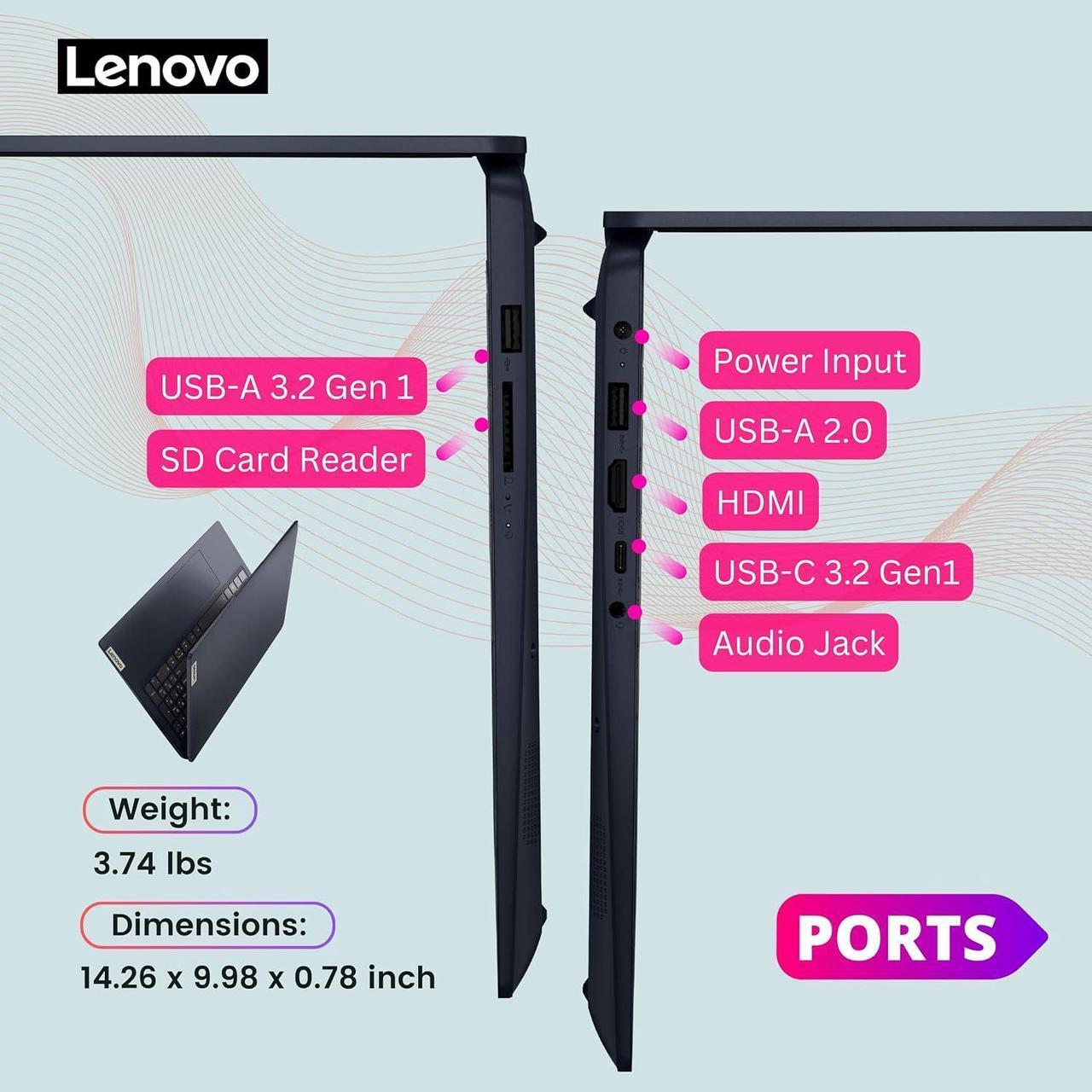 Alt view image 5 of 6 - Lenovo Ideapad 3i, 15.6" FHD Touchscreen Laptop, Intel 4-Core i5-1155G7(Beat i7-10710U, Up to 4.5 GHz), 12GB DDR4 RAM 1TB SSD, Dolby Audio, WiFi 6, Alexa, Bluetooth 5.1, SD Card Reader 12GB/1TB