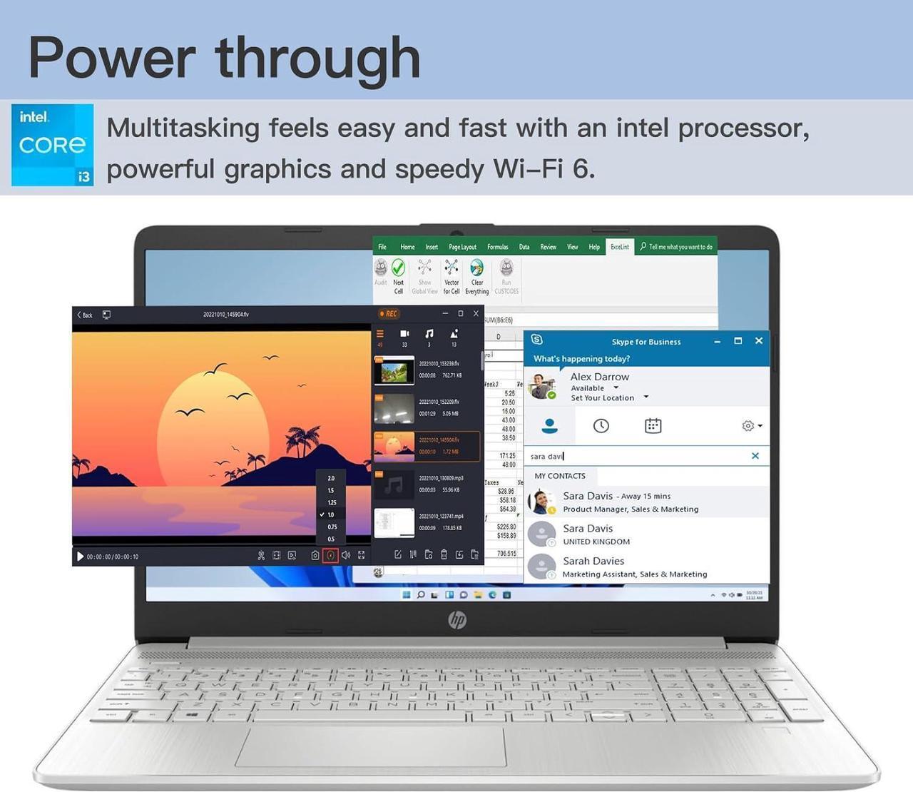 Alt view image 4 of 7 - HP 15.6" Touchscreen Laptop, 12th Intel 6-Core i3-1215U(Beats i5-1135G7), HD(1366 x 768) Display, 16GB RAM 1TB SSD, Intel UHD Graphics, Bluetooth, Window 11 Home 16GB/1TB