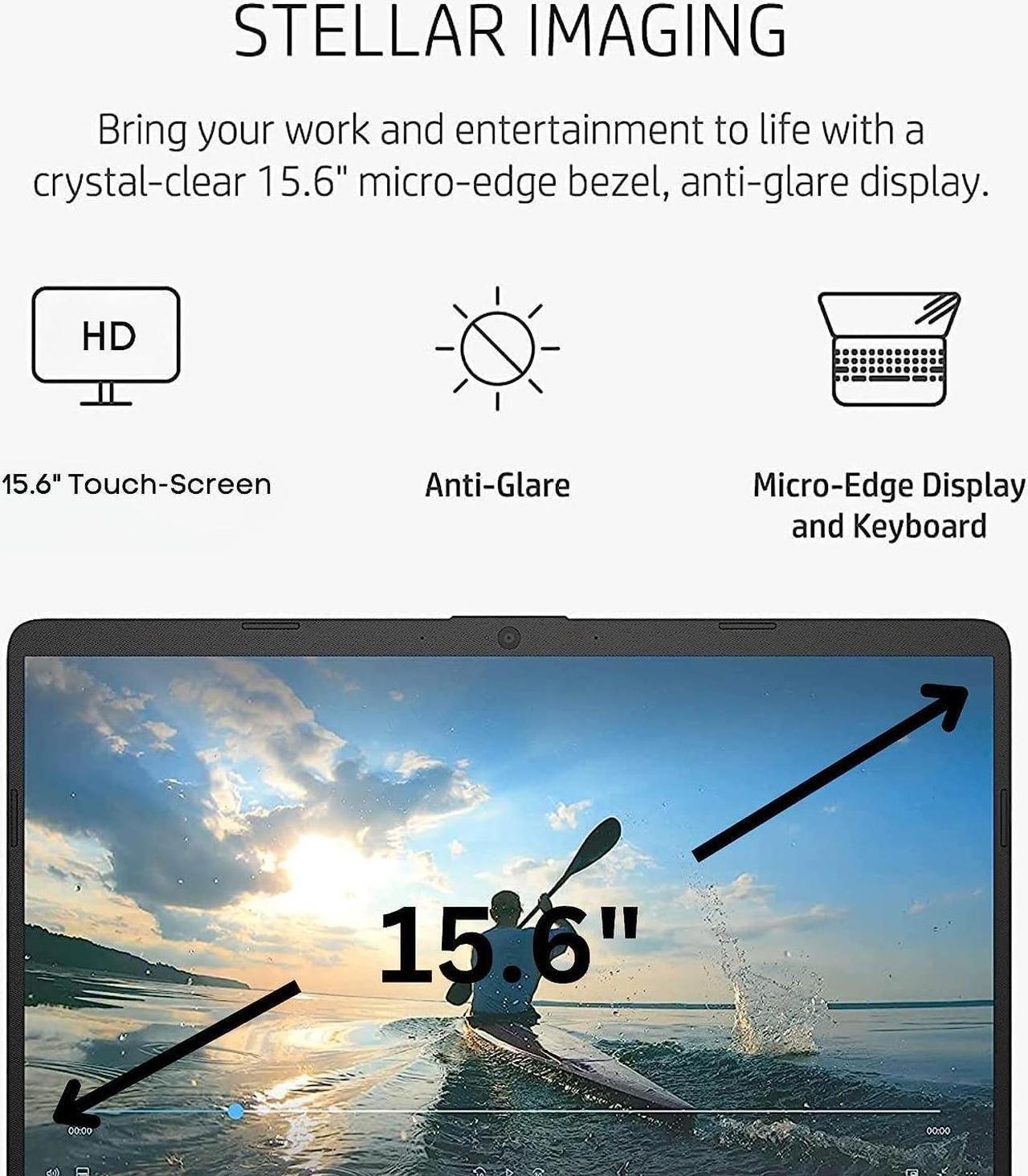 Alt view image 2 of 7 - HP 15.6" Touchscreen Laptop, 12th Intel 6-Core i3-1215U(Beats i5-1135G7), HD(1366 x 768) Display, 16GB RAM 1TB SSD, Intel UHD Graphics, Bluetooth, Window 11 Home 16GB/1TB