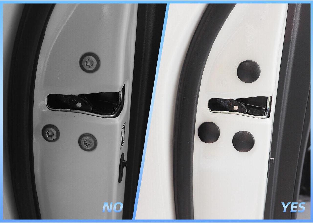 Alt view image 3 of 6 - 16Pcs Car Door Lock Screws Protector Cover Anti-Rust Cap Trim Stickers Universal