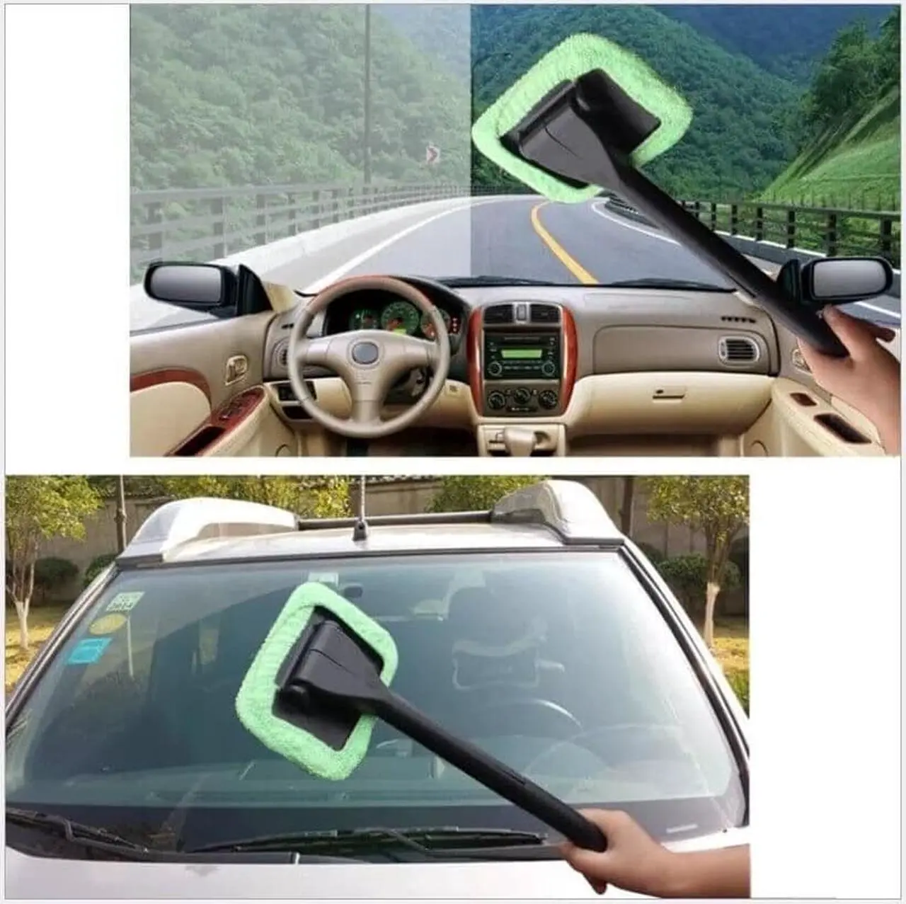 Alt view image 6 of 10 - Microfiber Windshield Clean Car Auto Wiper Cleaner Glass Window Tool Brush Kit