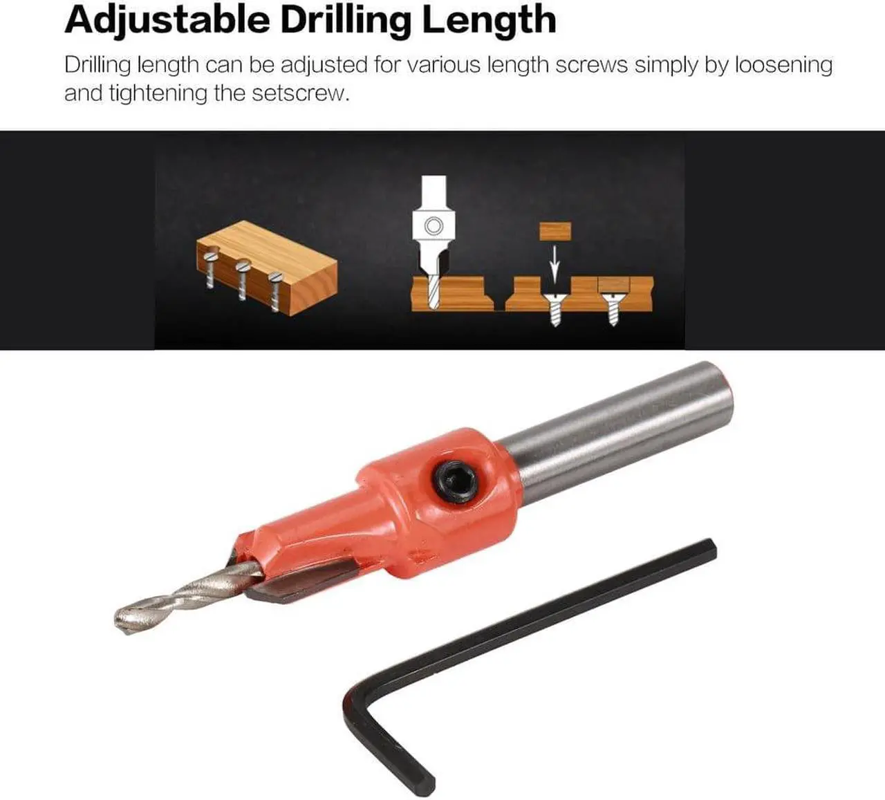 Alt view image 4 of 7 - Alloy Drill Bit 3.5mm*8mm Pilot Hole Saw Countersink Woodworking Chamfering Drilling Holes Accessories Wood Power Rotary Tool
