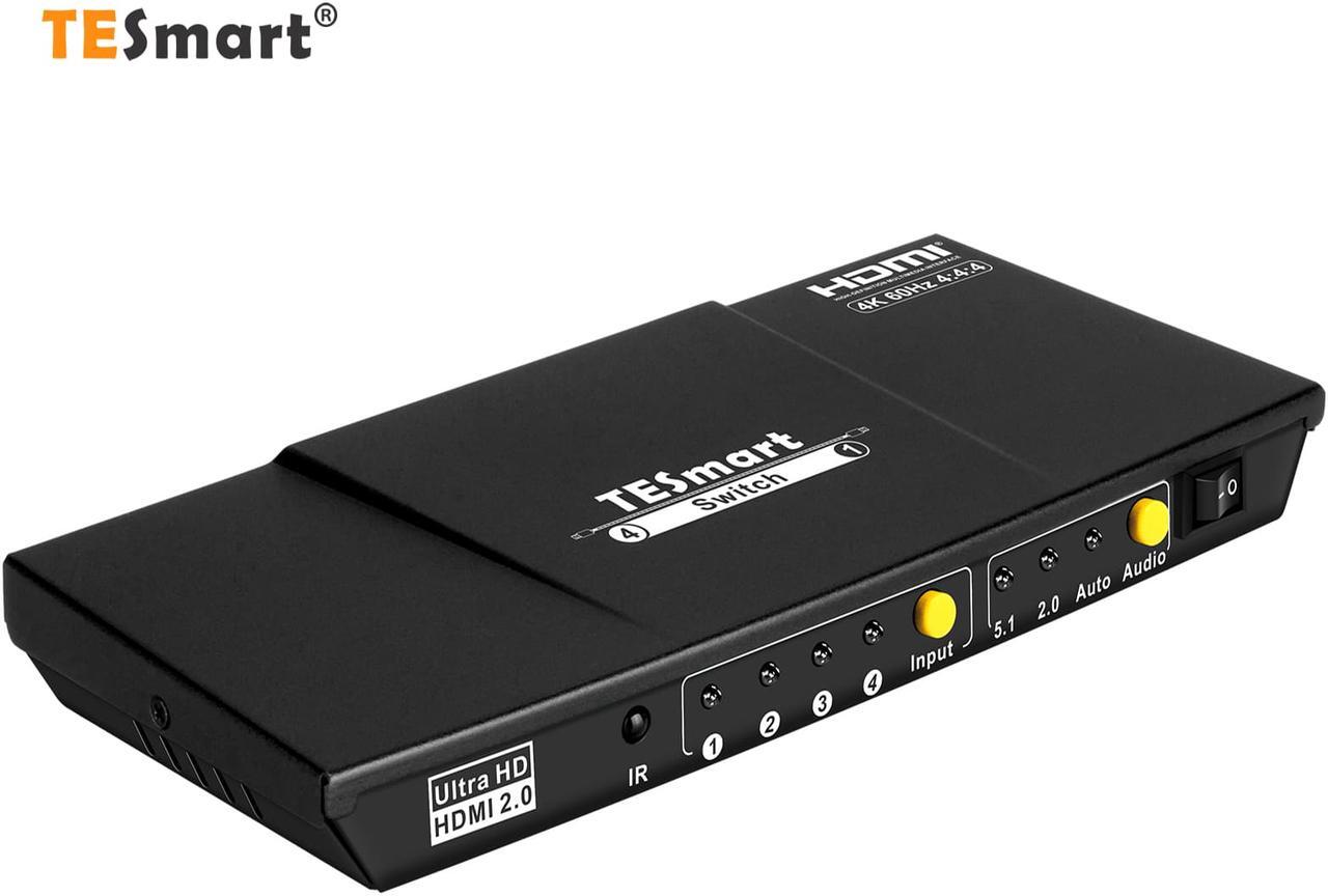 Alt view image 8 of 14 - TESmart 4x1 HDMI Switch Ultra HD supports 4K@60Hz 4: 4: 4, 4-port HDMI switch 3DTV pass-through, Support S/PDIF and L/R audio out and IR remote control, For Xbox 360/One, PS4/PS3