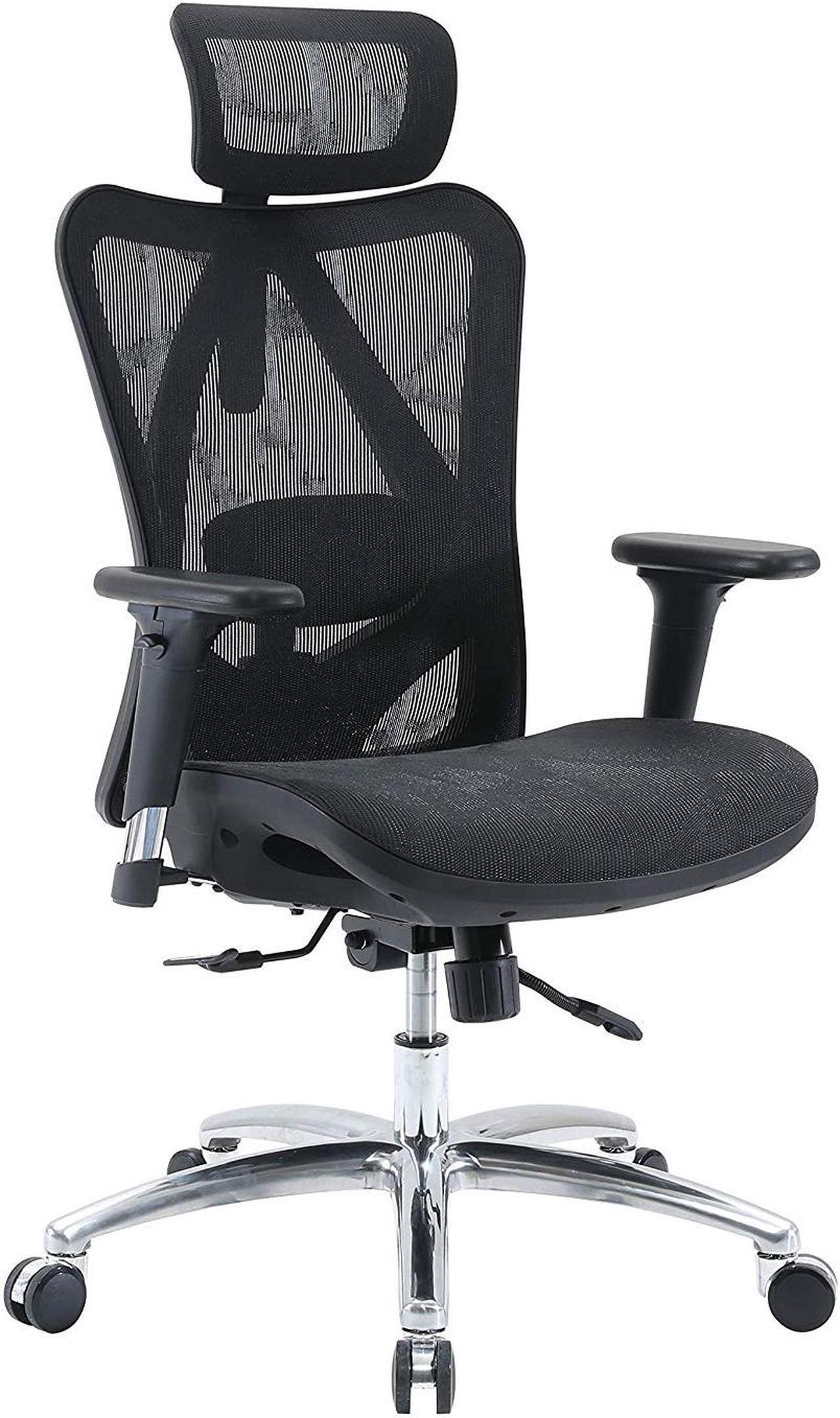 Main image of SIHOO High-Back Ergonomic Office Chair, Mesh Desk Chair with Adjustable 3D Armrest, Lumbar Support and Headrest, for Home & Office, Black