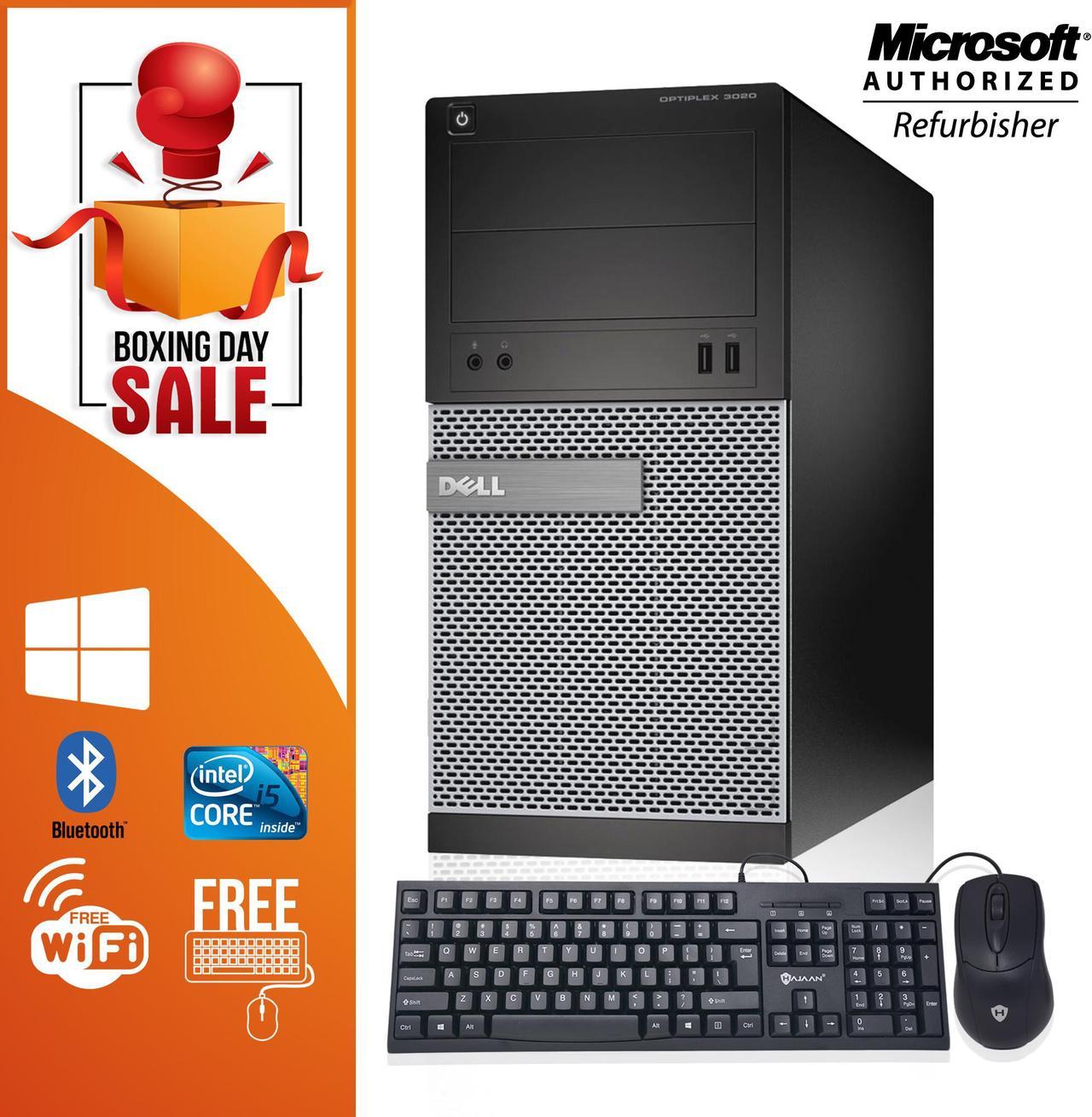 Grade A -Dell Optiplex 3020 Tower PC Computer  Core i5 4th Gen 4570 @ 3.20 Ghz (Upto 3.6Ghz ) 8GB 500GB HDD  /USB 2.0 /DP Port Windows 10 Professional -64 Bit Free WiFi Adapter