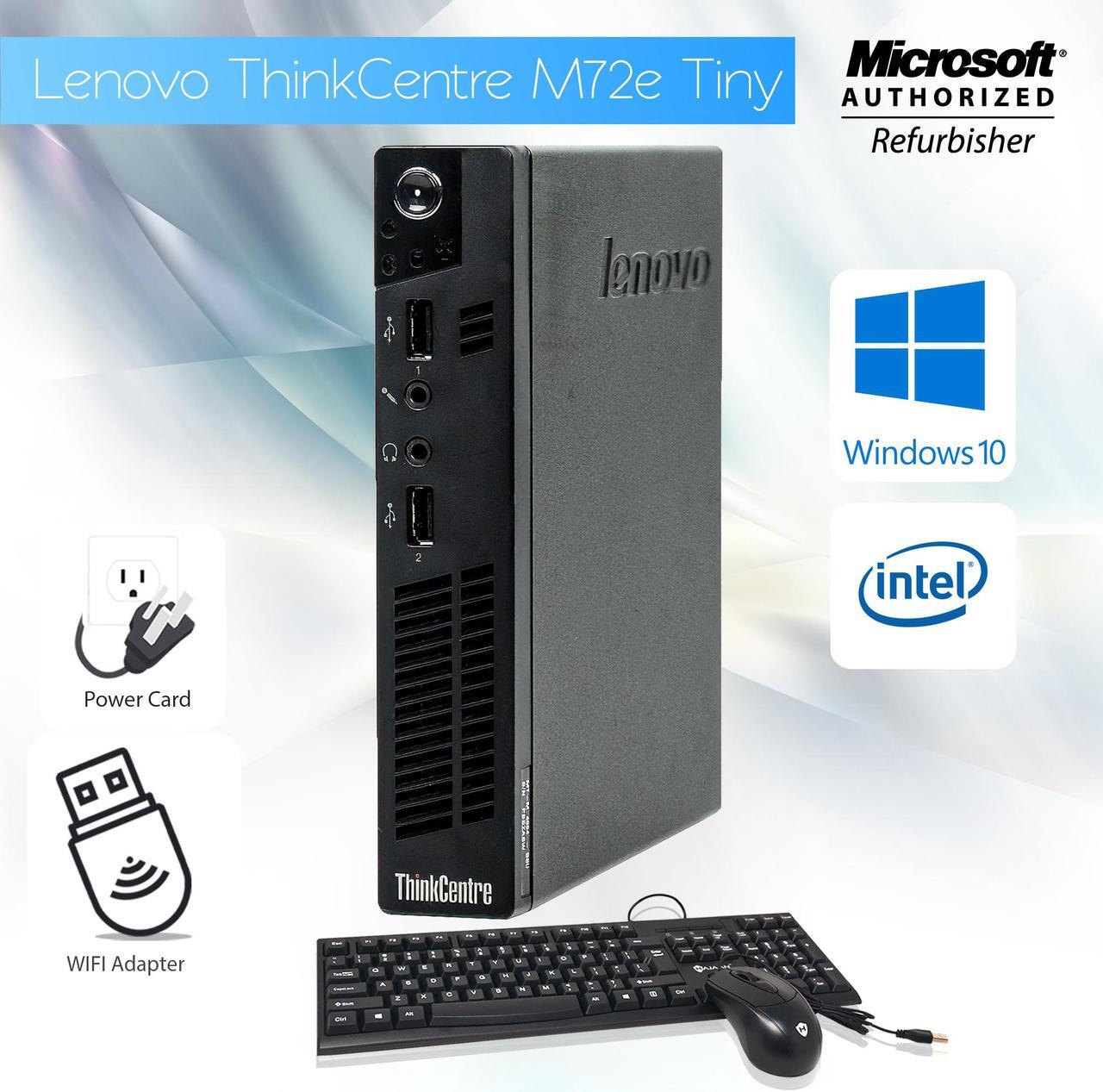 Main image of Grade A- Lenovo Thinkcentre M72 Tiny Desktop Core i3 3rd Gen 3220T @ 2.80 Ghz 8GB Memory 512GB SSD Windows 10 Home 64 Bit Free WiFi Adapter