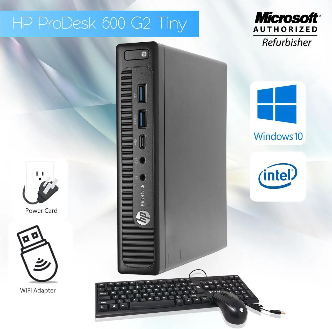 Main image of Grade A- HP ProDesk 600 G2 Tiny Desktop PC Core i5 6th Gen 6500T @ 2.50 Ghz (Upto 3.10Ghz) 16GB DDR4 Memory 512GB SSD  HDMI Adapter , USB 3.0 Windows 10 Home 64 Bit