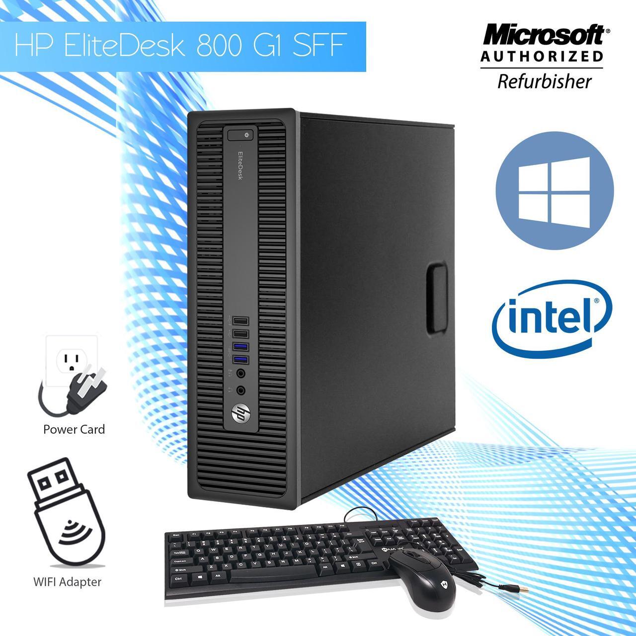Main image of HP Desktop Computer 800 G1 SFF Core i7 4th gen 4770 3.40 GHz upto 3.90Ghz 8GB DDR3 RAM 1TB HDD DVD Win 10 Pro 64-Bit New Wired KB, Mouse, Free WiFi Adapter