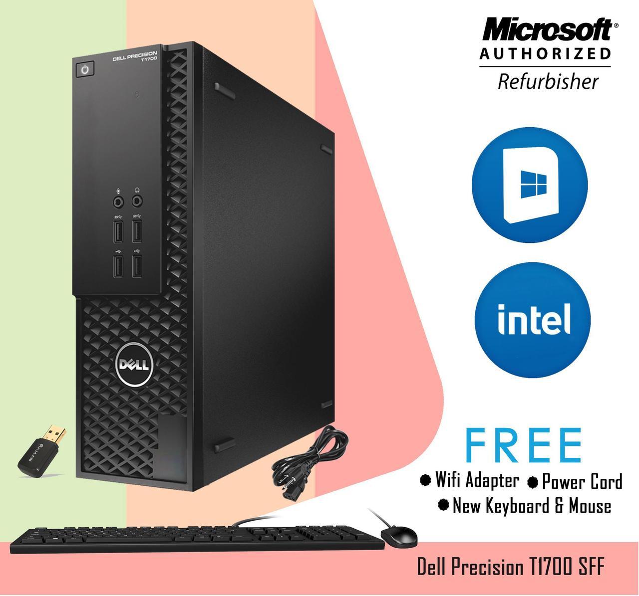 Dell Precision T1700 SFF  Grade A Desktop PC Computer Core i5 4th Gen 4570 Upto 3.60 Ghz 16GB DDR3 1TB HDD ( 2 X Display Port , USB 3.0 ) Win 10 Professional New Keyboard & Mouse Combo -Full Set