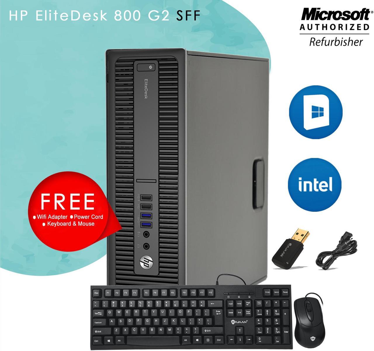 HP EliteDesk 800 G2 Small Form Factor (SFF) |Desktop PC Core i7 6th Gen 6700|Speed 3.20Ghz ( Upto 4.00 Ghz )|16GB DDR4 1TB SSD |2 x DP Port|Win 10 Home |New Wired KB, Mouse, Free WiFi Adapter