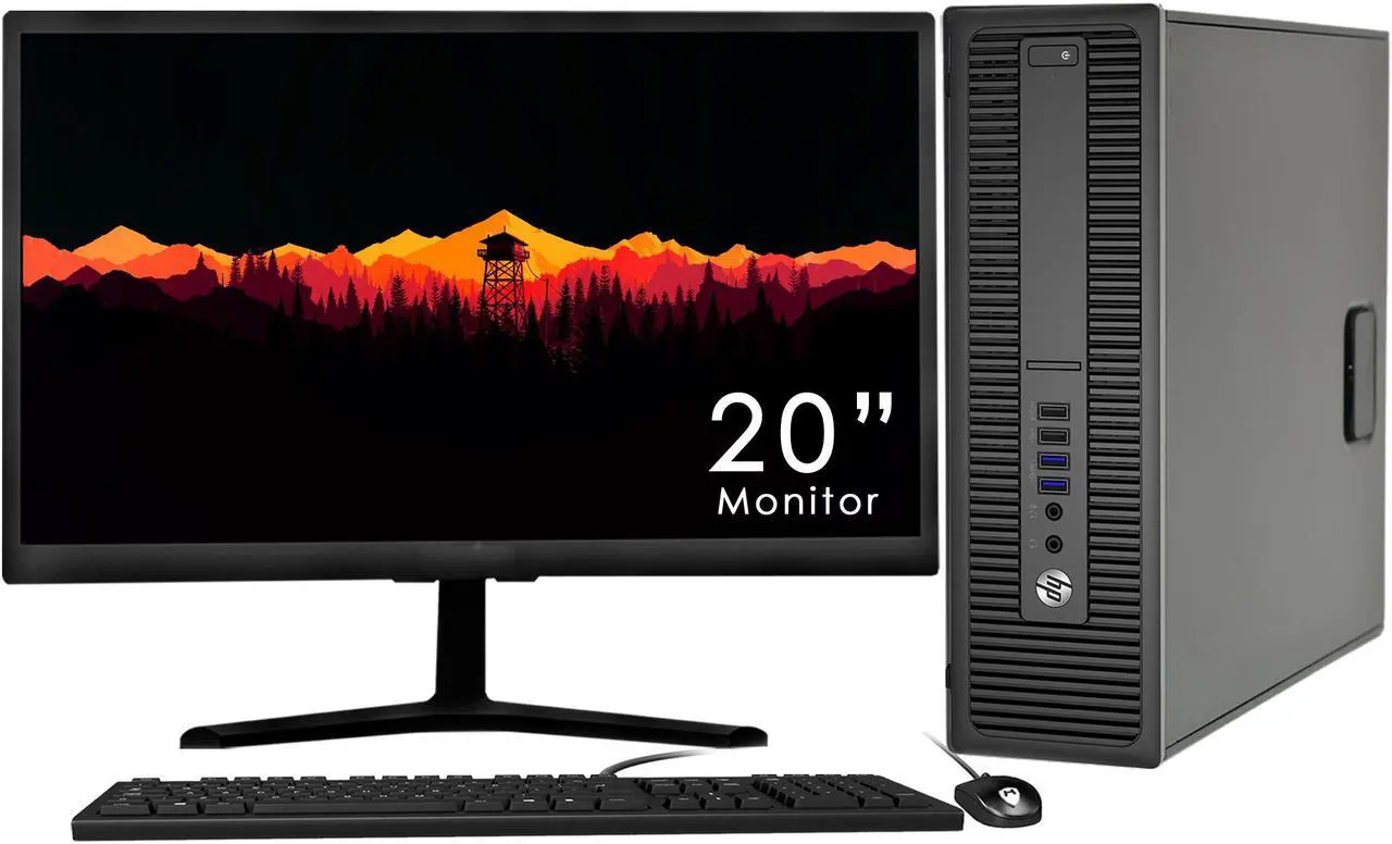Alt view image 4 of 7 - HP EliteDesk 800 G1 SFF Desktop PC  20 inch Tecnii Monitor(HDMI) Core i5 4th Gen 4570 @ 3.20 Ghz 8GB RAM 500GB HDD USB 3.0 Win 10 Pro New Wired KB & Mouse Combo - Full Set