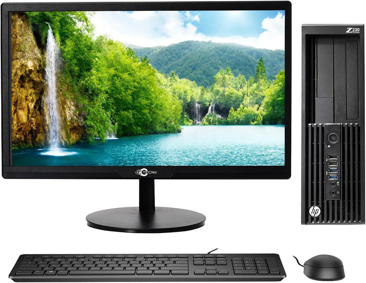 Main image of HP Z230 SFF Workstation Business Desktop PC Computer & New 24 inch monitor (HDMI) Intel i5 4570 16GB RAM 128GB SDD With Windows 10 Pro, New Keyboard & Mouse, WiFi, HDMI Adapter