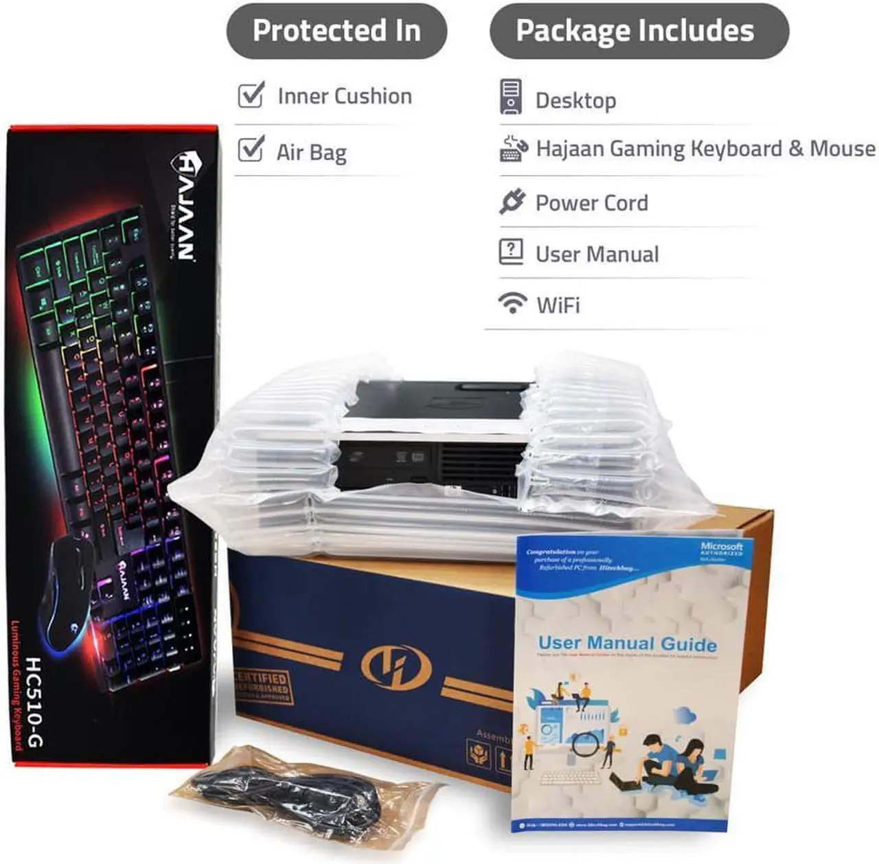 Alt view image 5 of 5 - HP Grade A EliteDesk 800 G3 SFF Business Desktop Intel Core i7 6700 (3.40 GHz) 16 GB DDR4 RAM 1 TB New SSD With Windows 10 Pro, Free Gaming Keyboard and Mouse