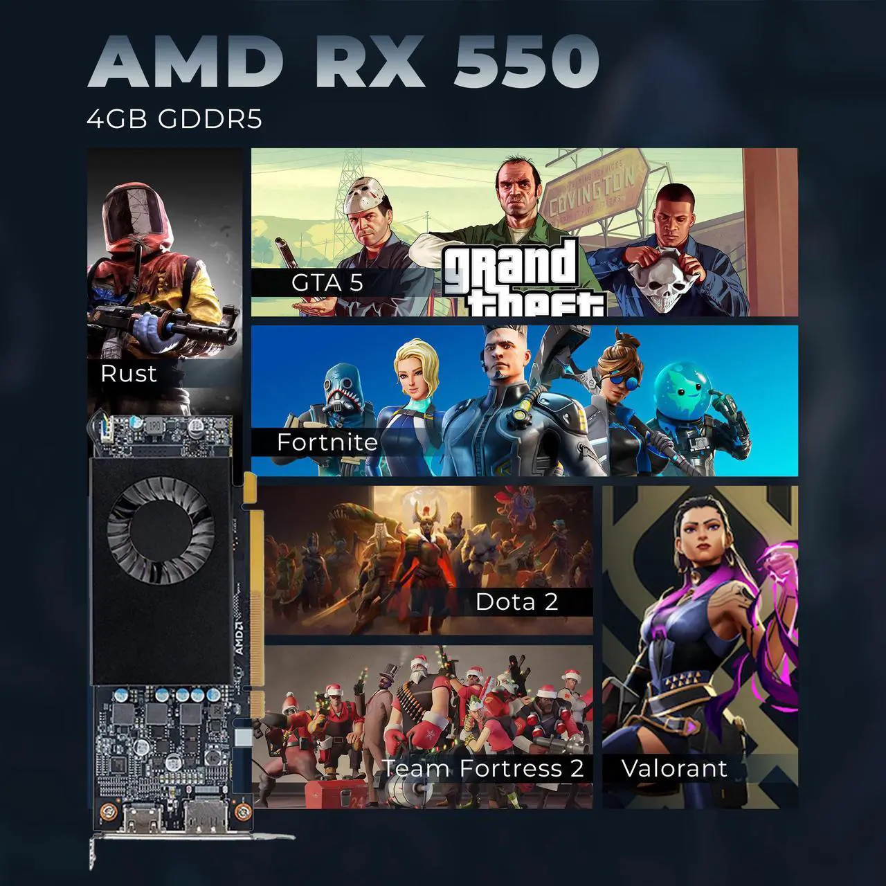 Alt view image 5 of 7 - Gaming Desktop PC Dell Optiplex 7050 SFF i5 upto 3.60 Ghz 16GB DDR4 Memory 512GB SSD AMD Radeon RX 550 4GB Graphics Card (HDMI) Windows 10 Pro Wifi New Keyboard & Mouse