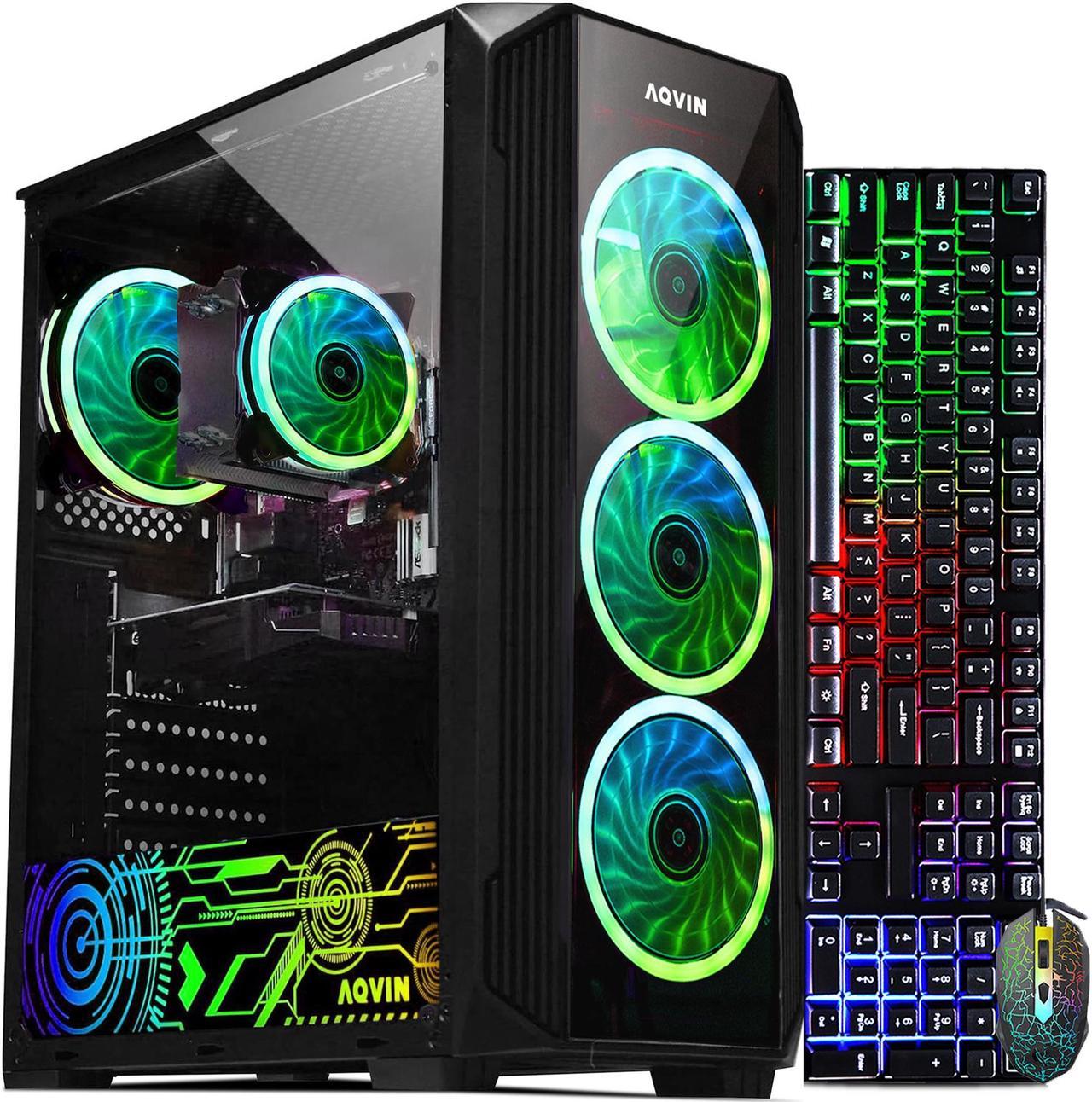 Gaming PC AQVIN ZForce Computer ~ Intel i7 Processor upto 4.60 GHz ~ AMD Radeon RX 550 4GB GDDR5 Gaming Card ~ 1TB SSD - 32GB DDR4 RAM ~ WiFi ~ Windows 11 Pro ~ Free Gaming Keyboard & Mouse